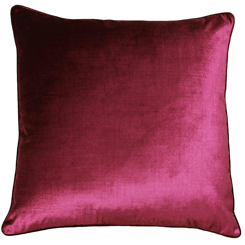 Rackhams Riva Paoletti Luxe Velvet Cushion Cover - Cranberry - 55 X 55Cm - Cranberry - 100% Polyester