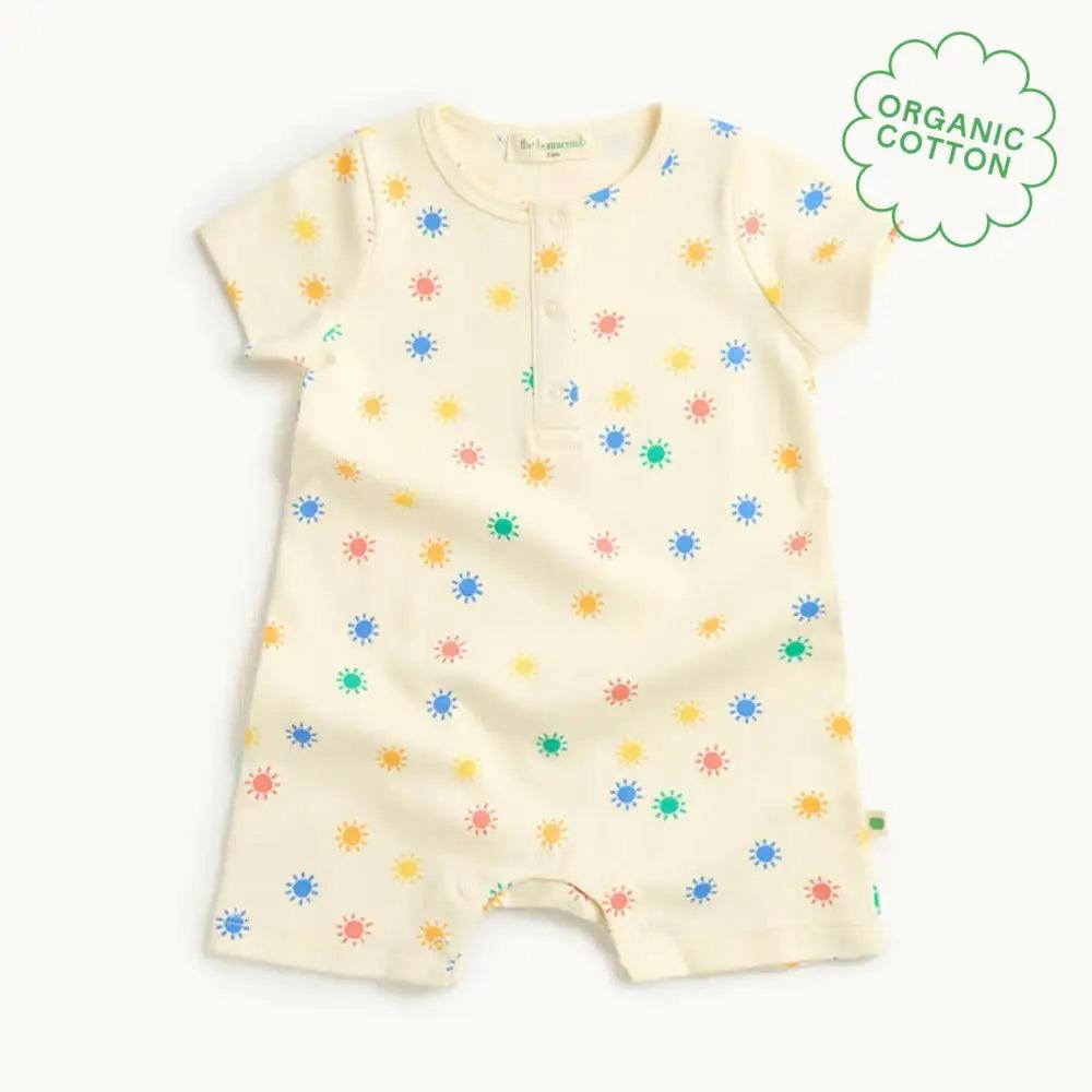 The Bonnie Mob Dinky - Rainbow Sunshine Short Sleeve Playsuit - 12-18 Months - Rainbow - 100% Organic Cotton