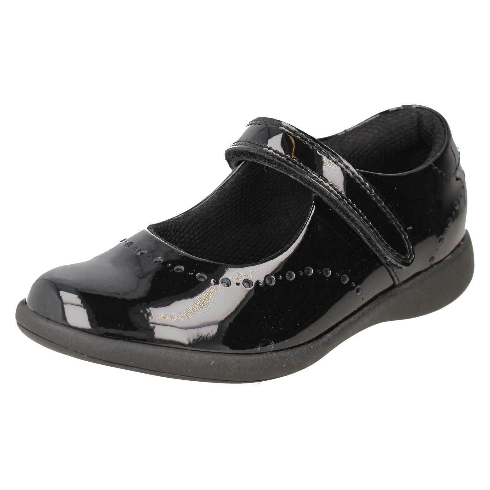 Clarks Girls Black Formal/School Shoes Etch Craft - Patent - Uk 10.5 Child - F