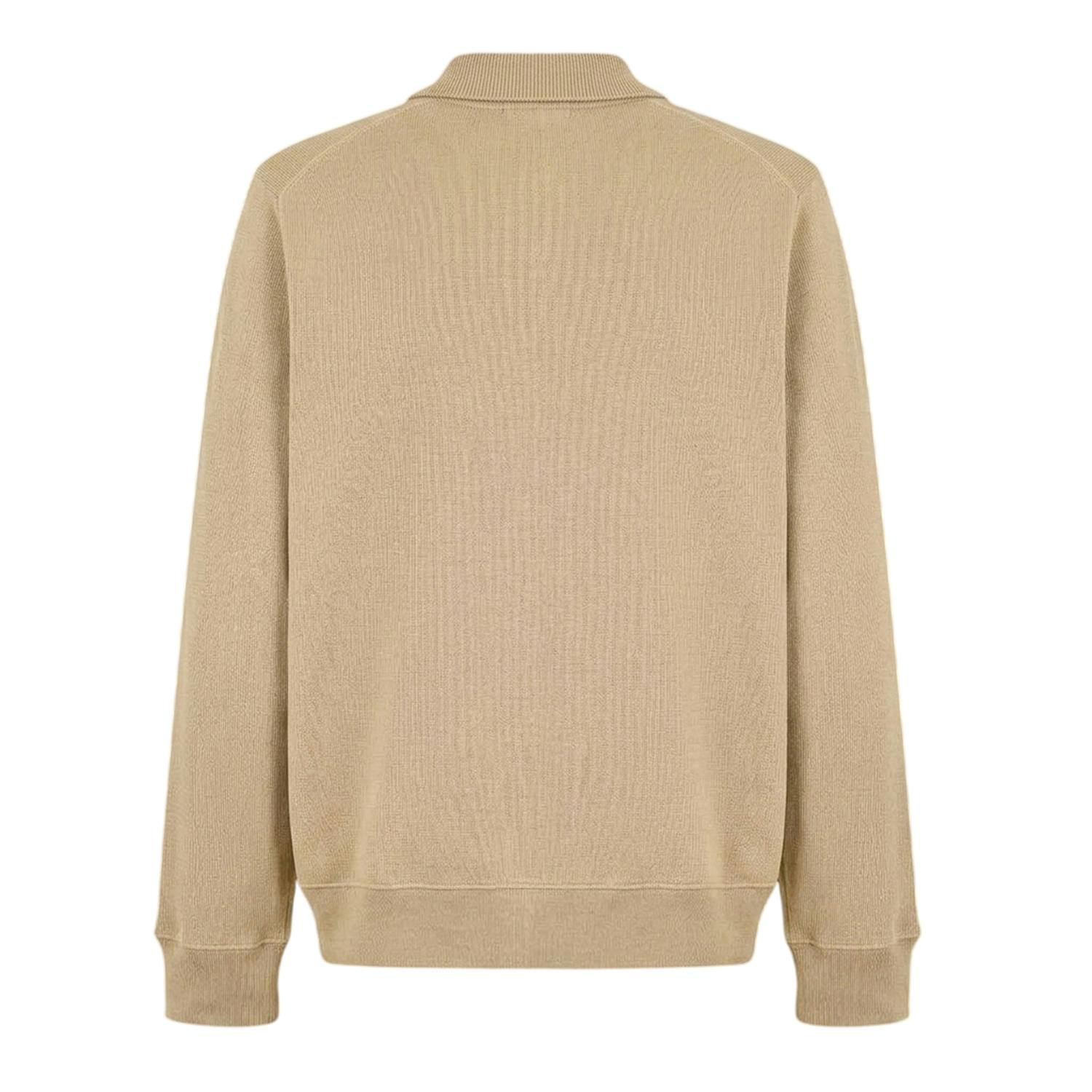Lacoste Men's Beige Cotton Blend Quarter Zip Sweatshirt - Xxl - 100% Cotton