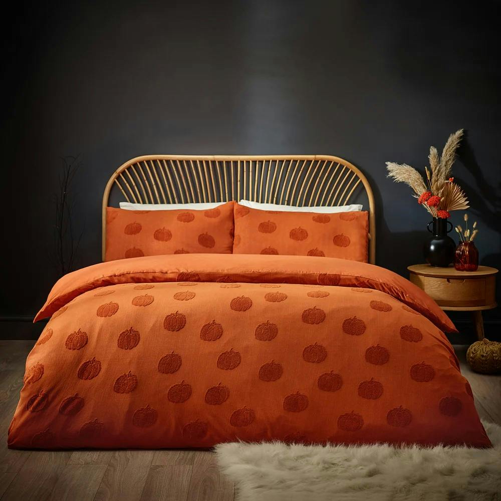 Furn Tufted Cotton Pumpkin Duvet Cover Set - Spice - King - Spice - 100% Cotton