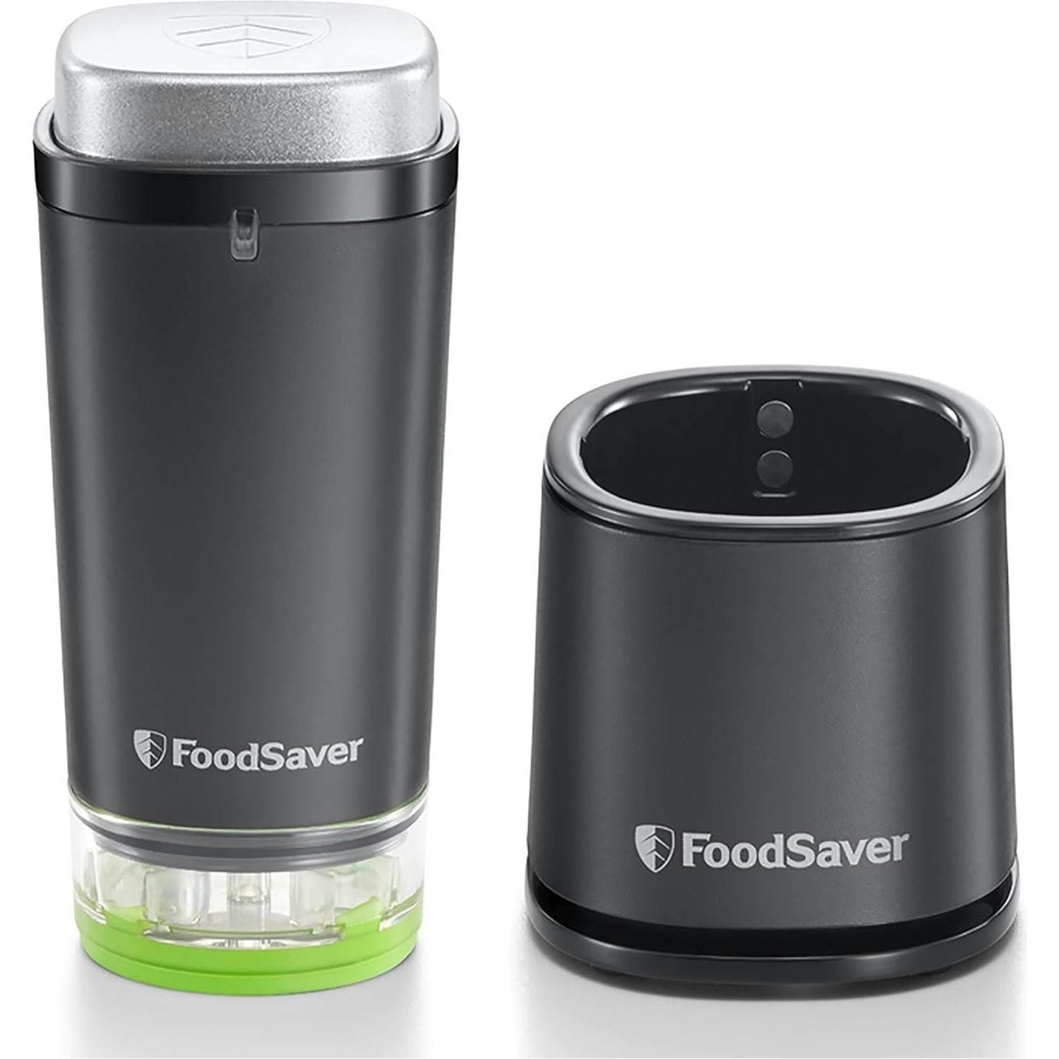Foodsaver Black Handheld Cordless Food Vacuum Sealer Machine With Charging Dock, 1 Vacuum Container And 10 Zipper Vacuum Bags - 1 - Plastic