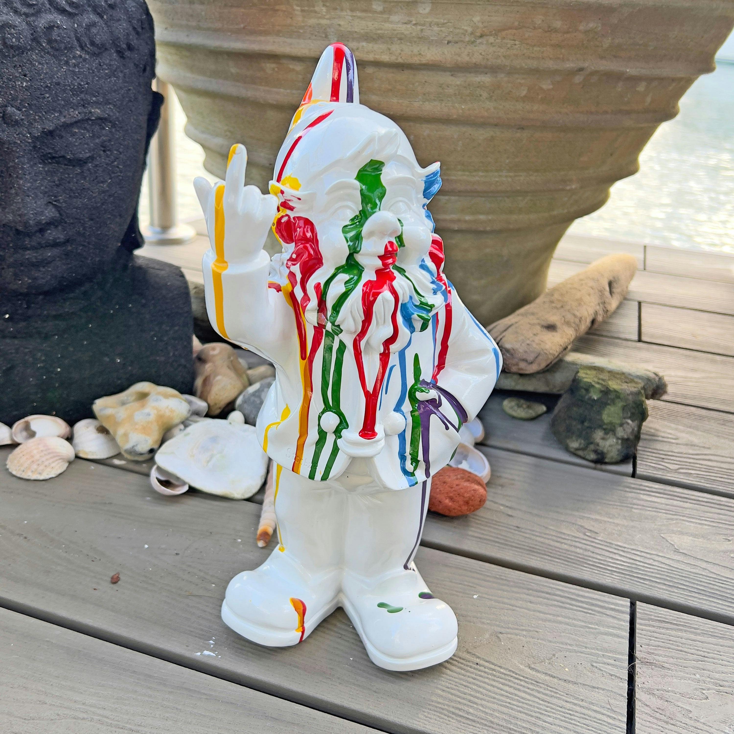 Rackhams Rainbow Art Middle Finger F**K You Garden Gnome 30Cm