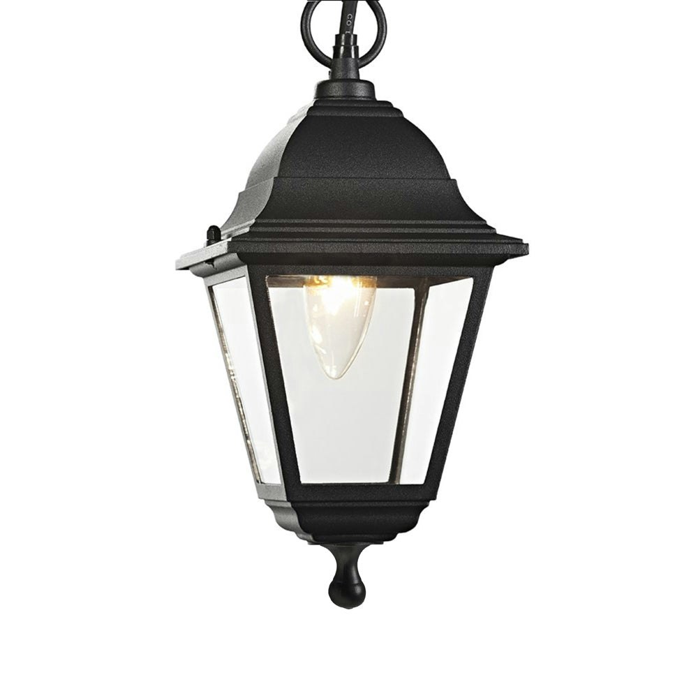 Rackhams Black Matt Cast Aluminium Ip44 Outdoor Hanging Lantern