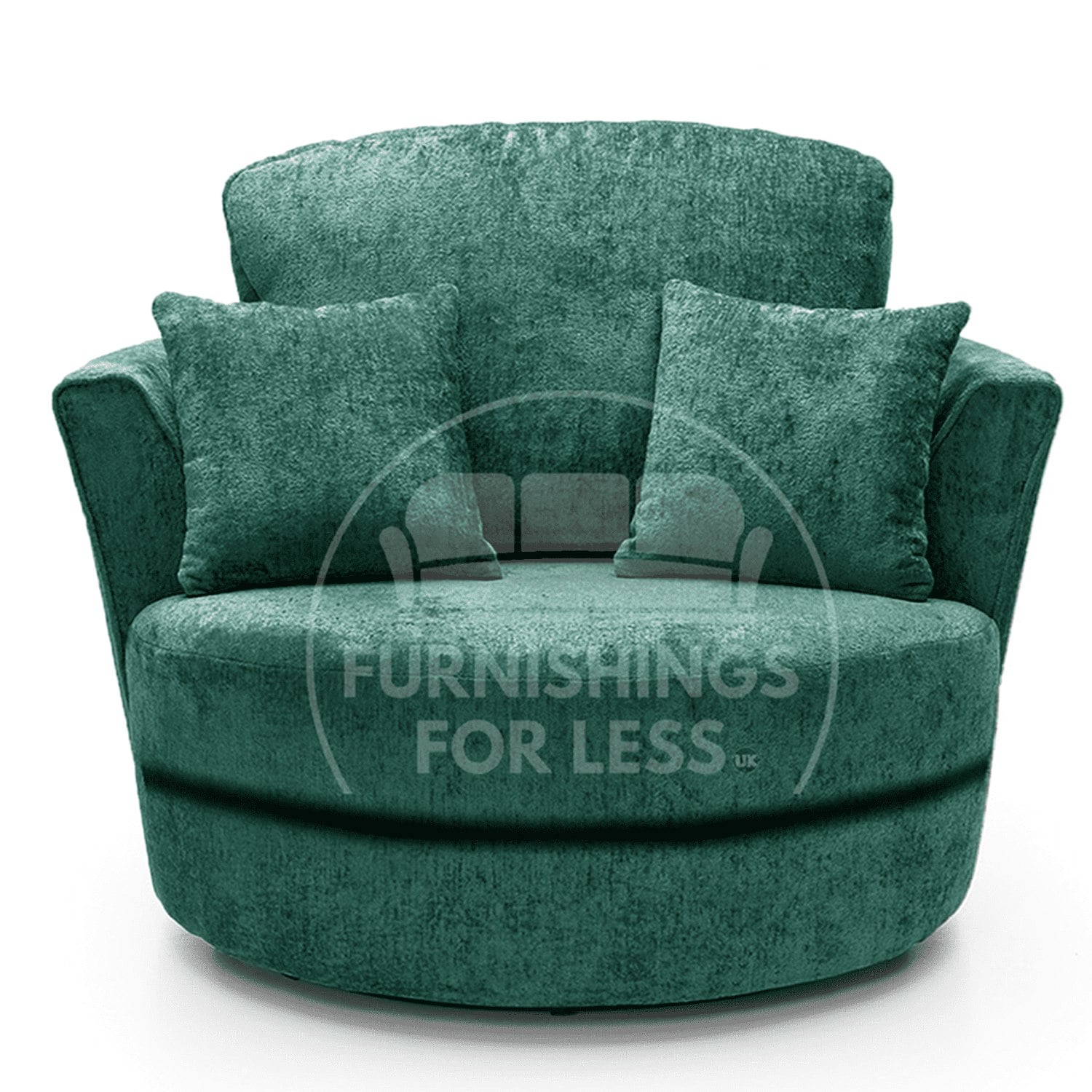 Rackhams Beige/Black/Blue Monaco Chenille Fabric Swivel Chair - Teal
