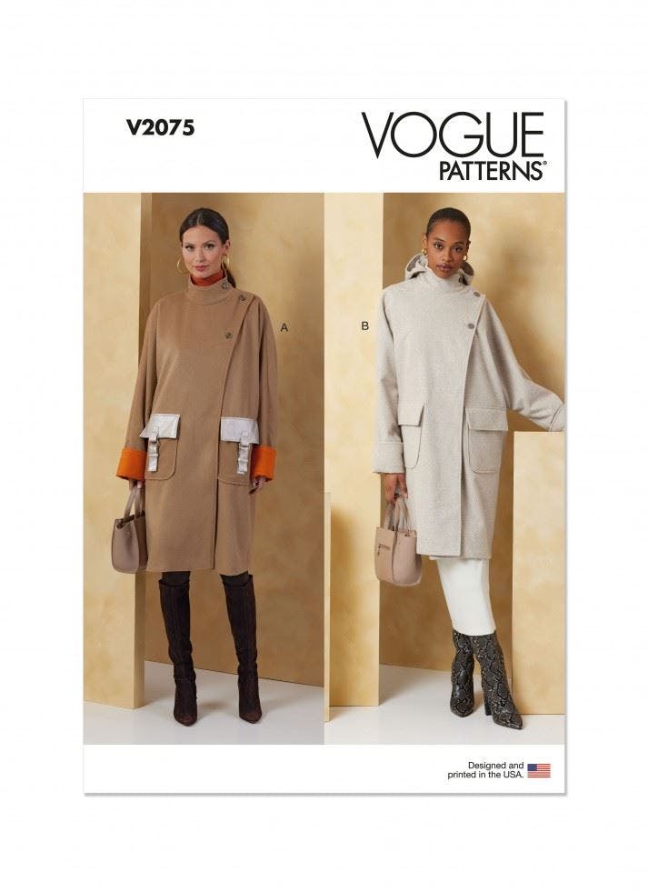 Vogue Women's Sewing Pattern 2075, Coats For A (Xs-S-M-L-Xl-Xxl) - Intermediate - A (Xs-S-M-L-Xl-Xxl)