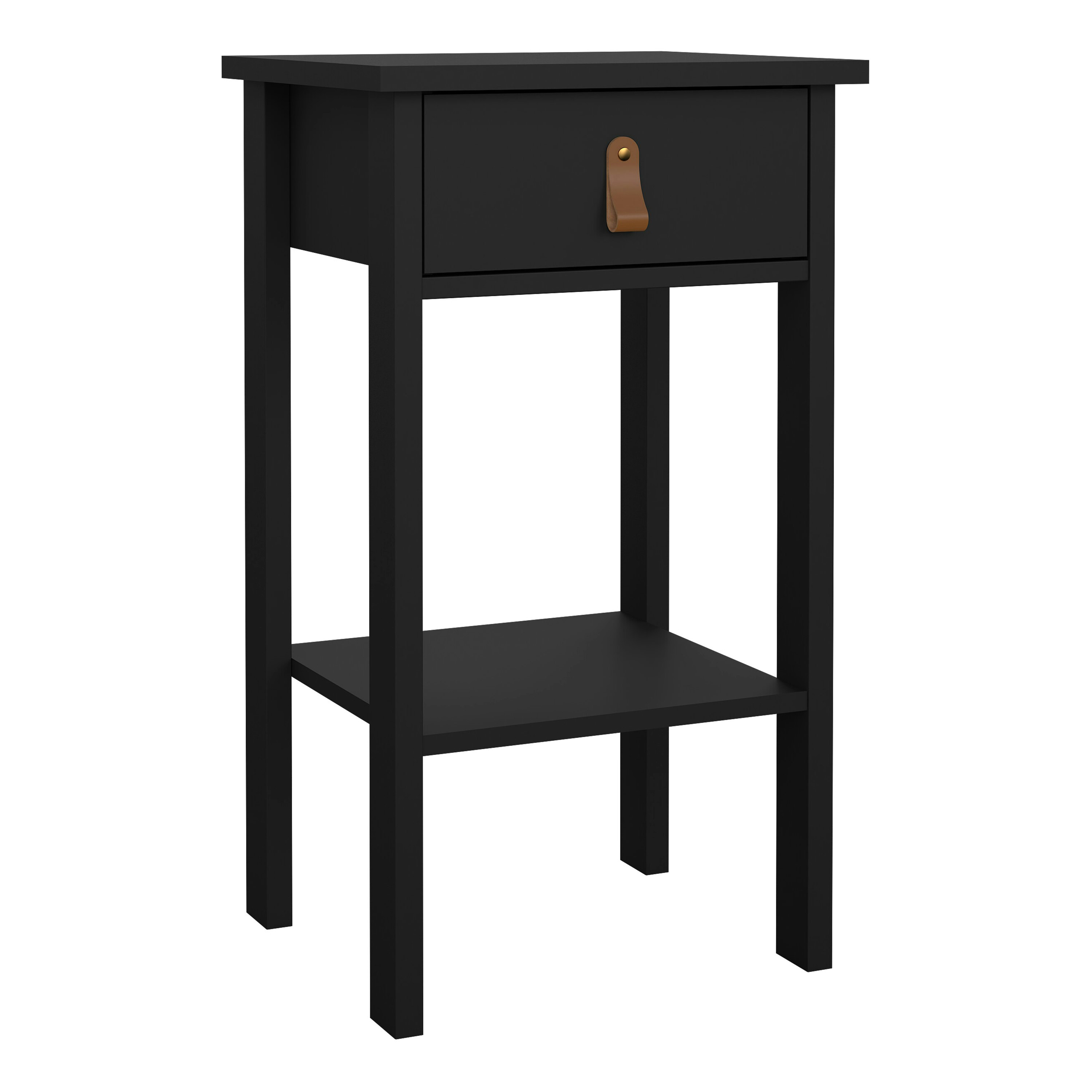 Furniture To Go Black Barcelona Bedside Table With 1 Drawer In Matt - Manufactured Wood - 1