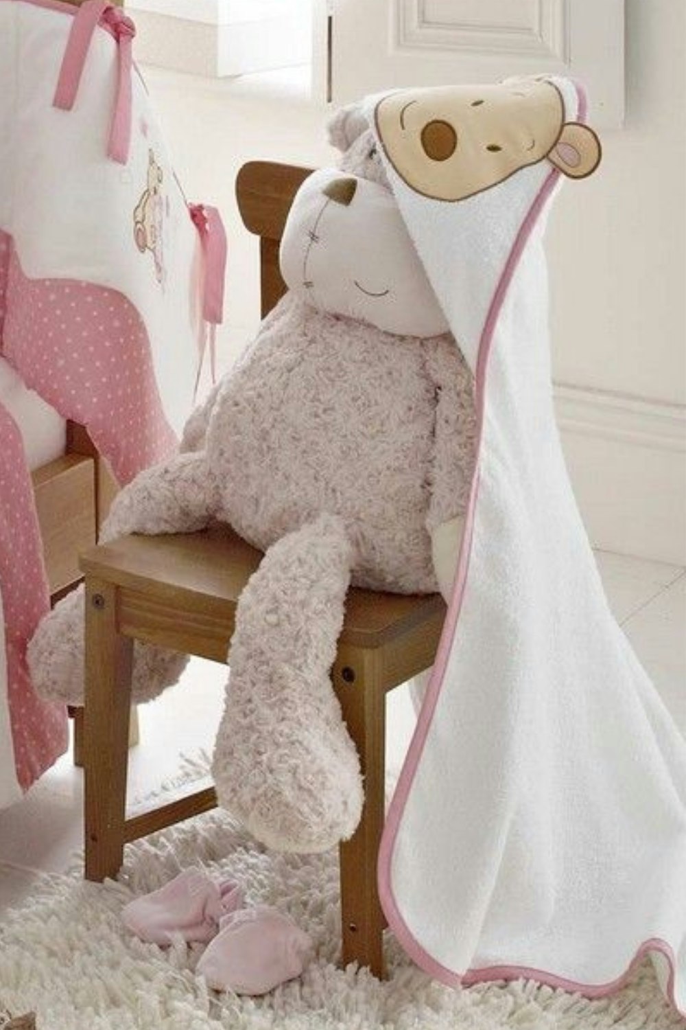 Rackhams Pink Patch Cuddle Robe Embroidered Hooded Blanket