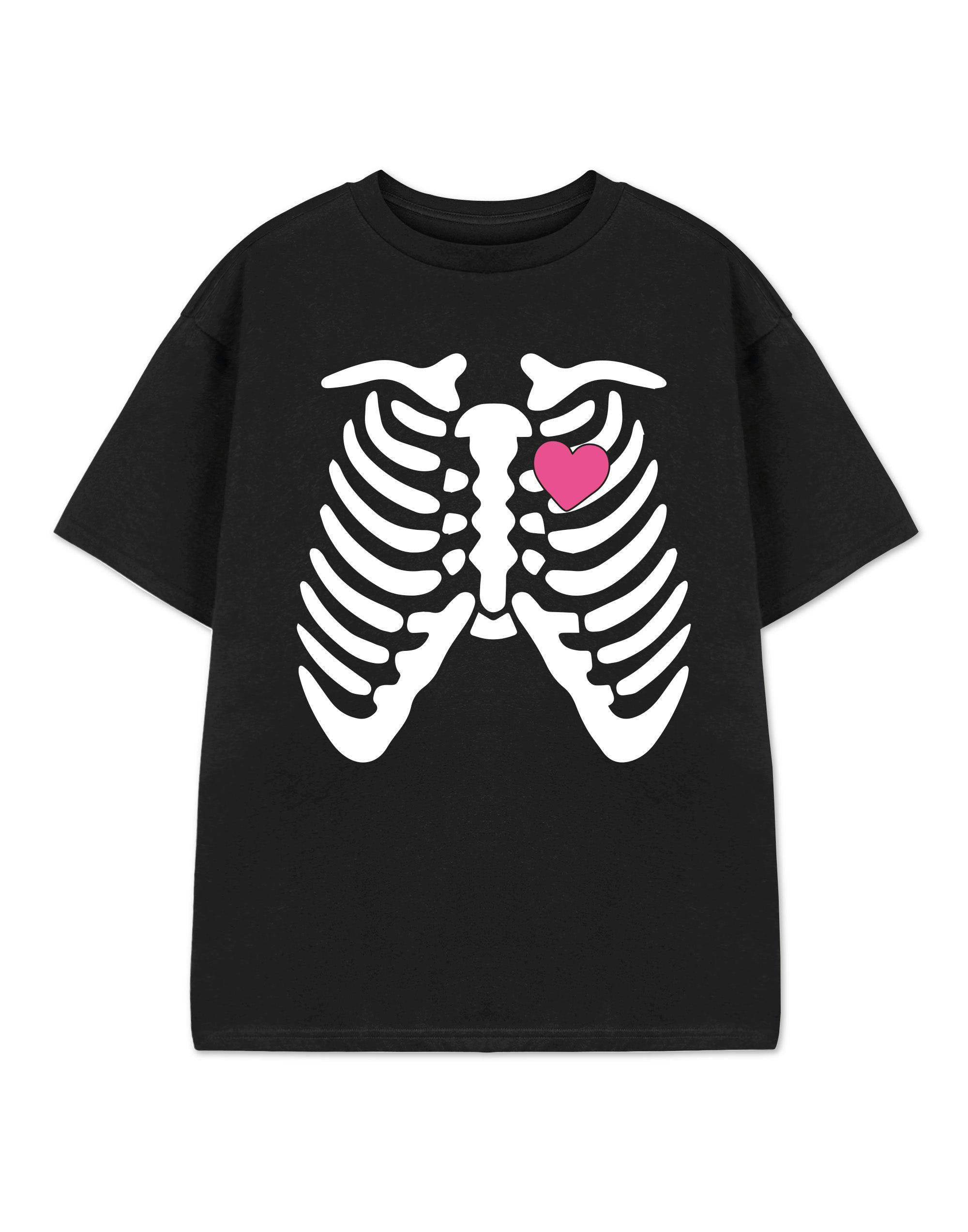 Vanilla Underground Girls Black Show Me The Merch Ribcage Short Sleeved T-Shirt - 5-6 Years
