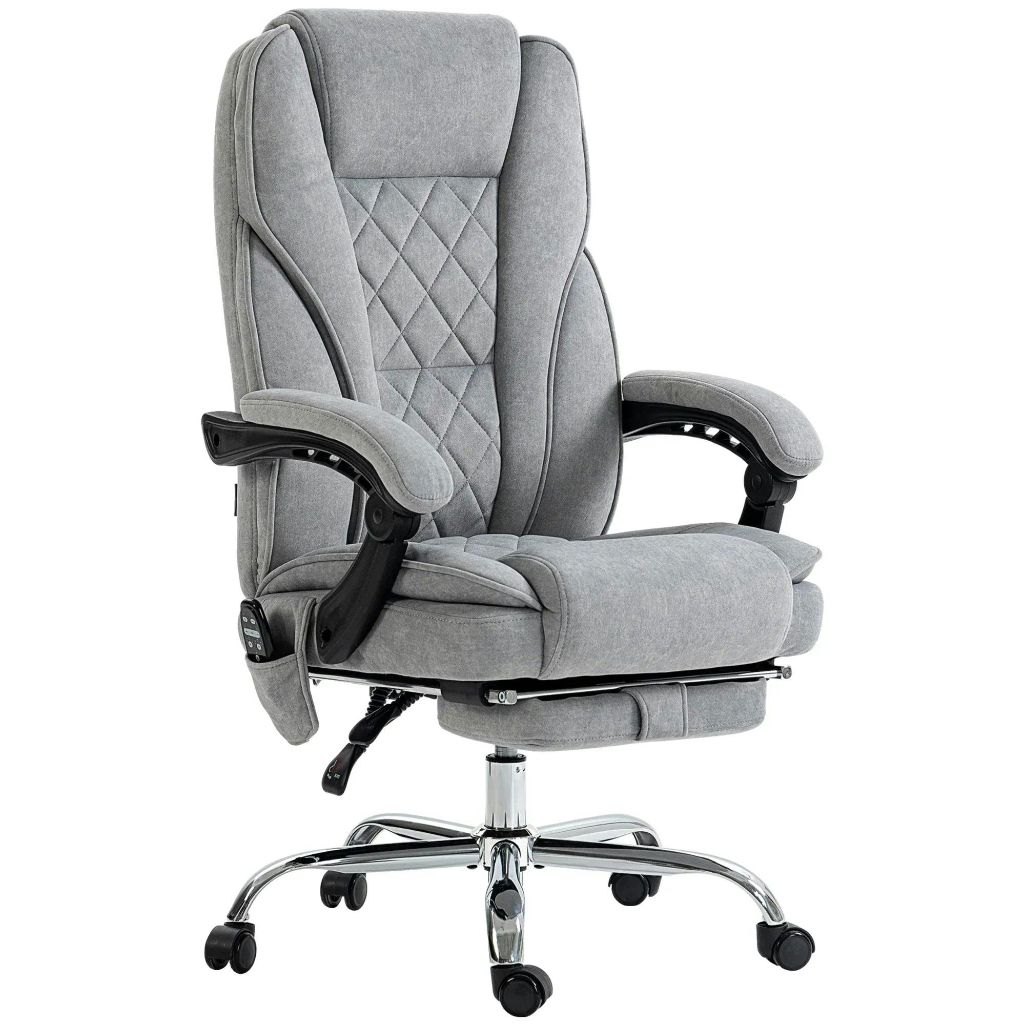 Vinsetto Unisex Grey Point Massage Office Chair, Heated Reclining Desk Chair, Size 6 - Image 5