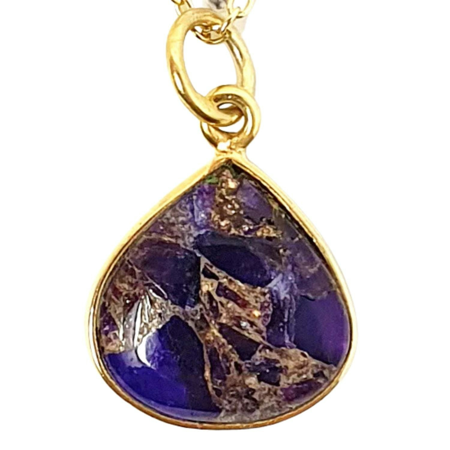 Harfi Gold 18Ct Vermeil Round Amethyst February Birthstone Bezel Pendant
