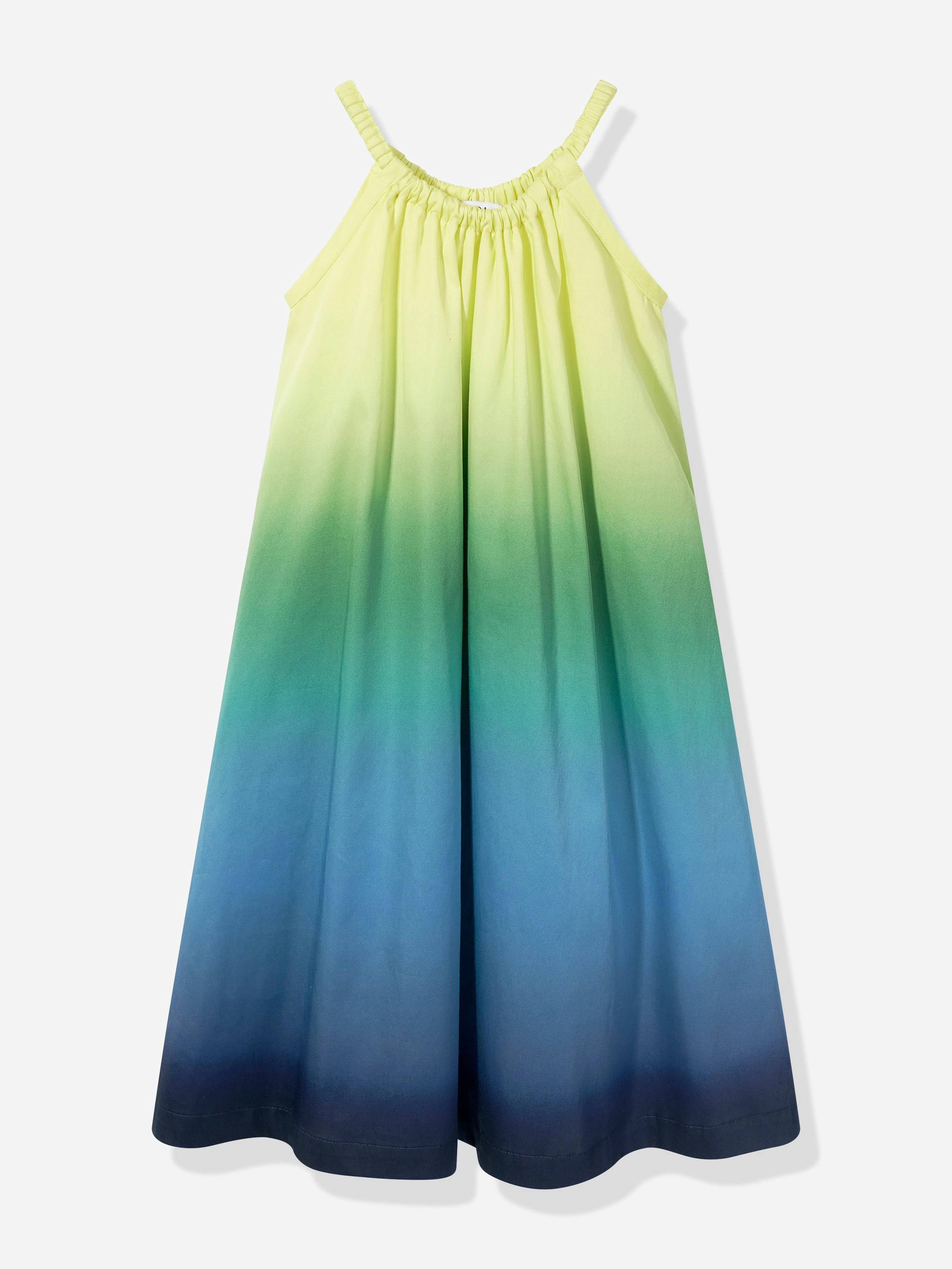 Casablanca Girls Green Gradient Dress In - 9 - 10 Yrs