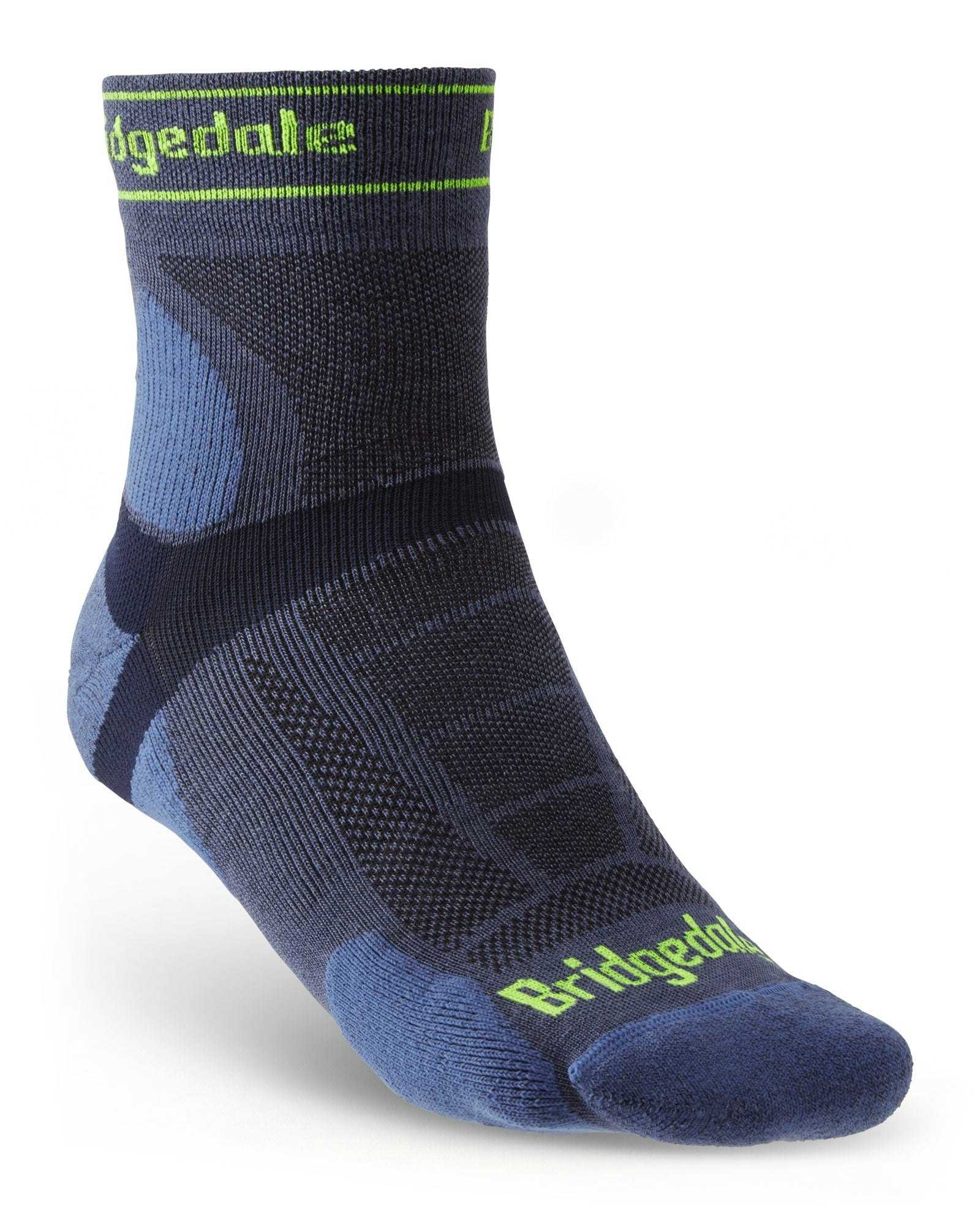 Bridgedale Men's Blue Socks Ultra-Lightweight T2 Merino Run Mini-Crew Socks {Br-710201} - Large