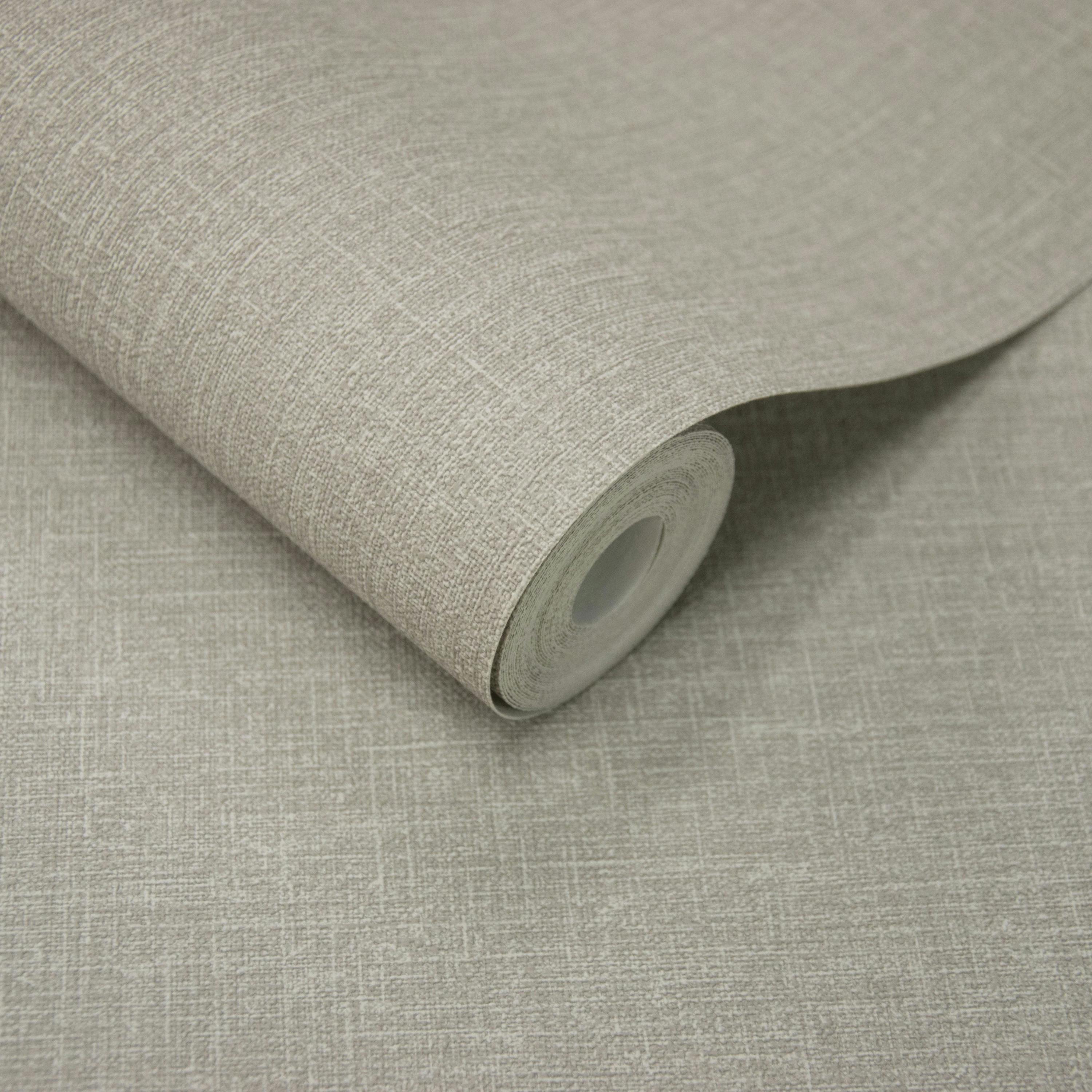 Grandeco Boutique Pure & Protect Cirrus Woven Linen Textured Antibacterial Wallpaper, Taupe