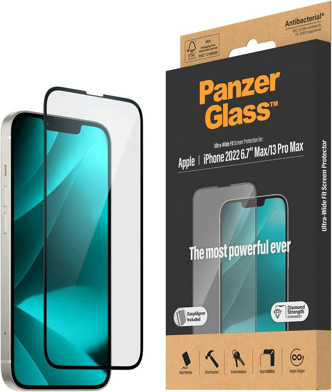 Panzerglass Panzer Glass Ultra Wide Fit Most Powerful Screen Protection For Iphone 13 Pro Max 6.7" - 2785