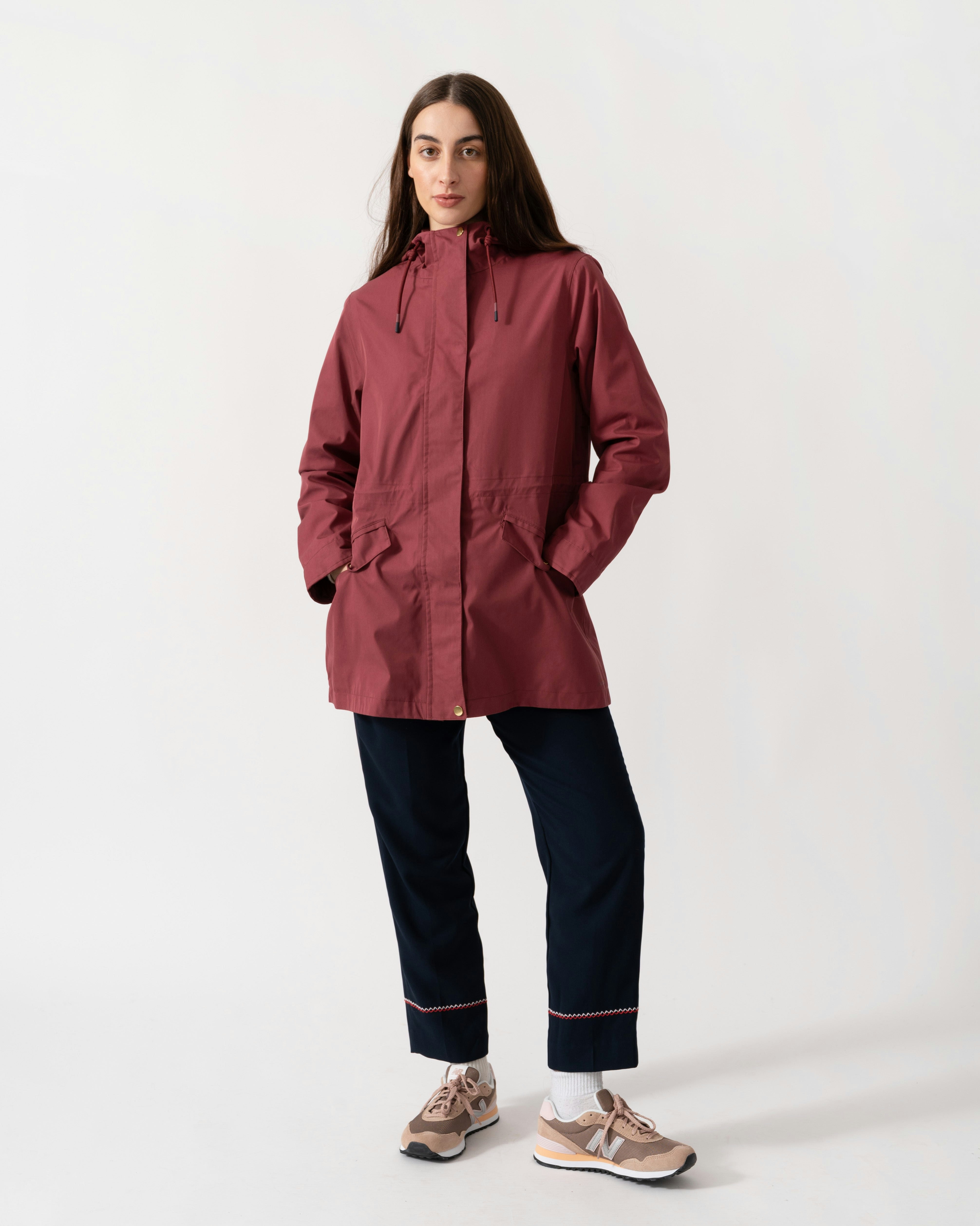 Joules Women's Portwell Raincoat - Oxblood - Oxblood - Uk12 Eu40 Us8