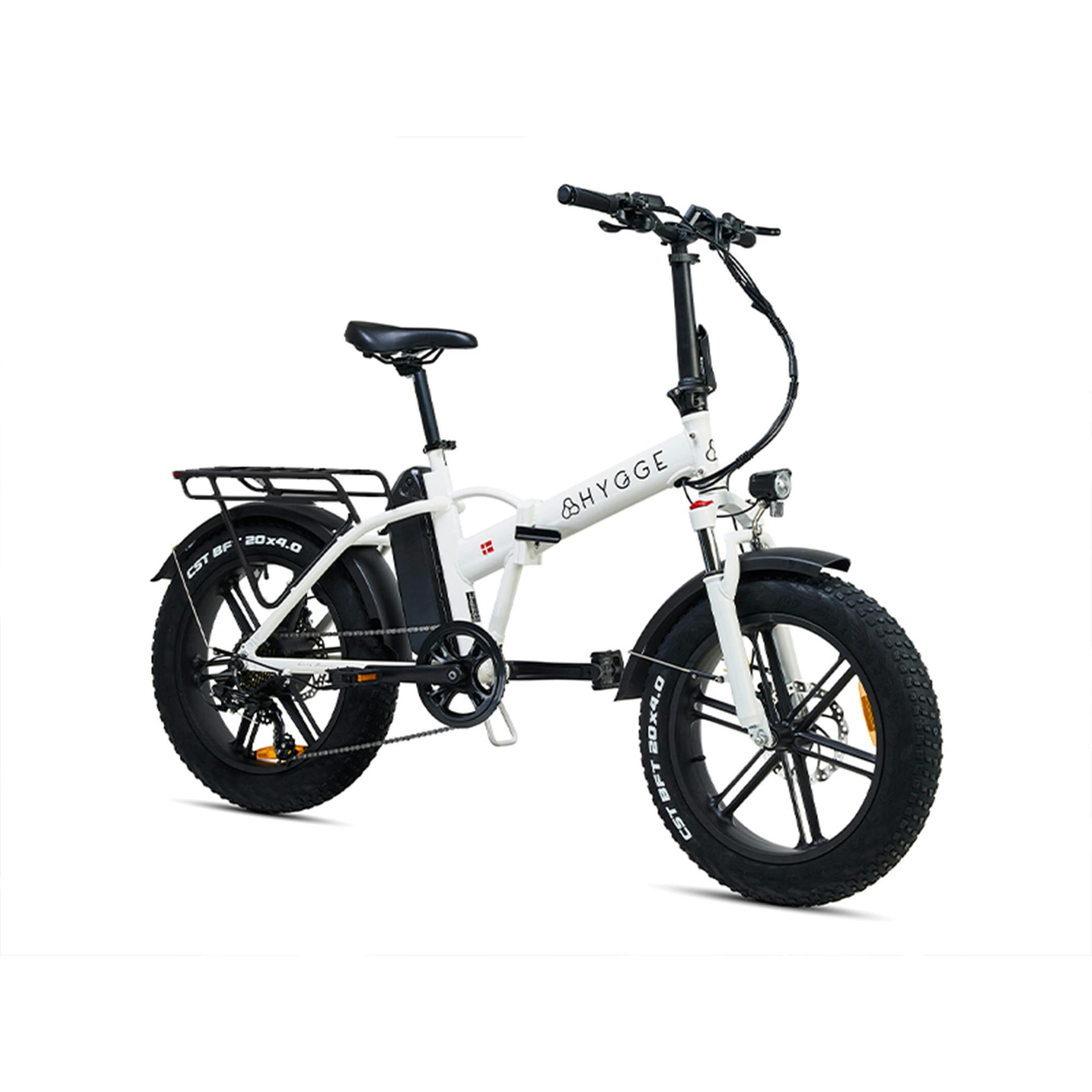 Hygge Bikes White Vester 2026 - Folding Fat Tyre E-Bike 48V 14Ah - Heron - L165/W20/H117 Cm - Foldable & Compact E-Bike