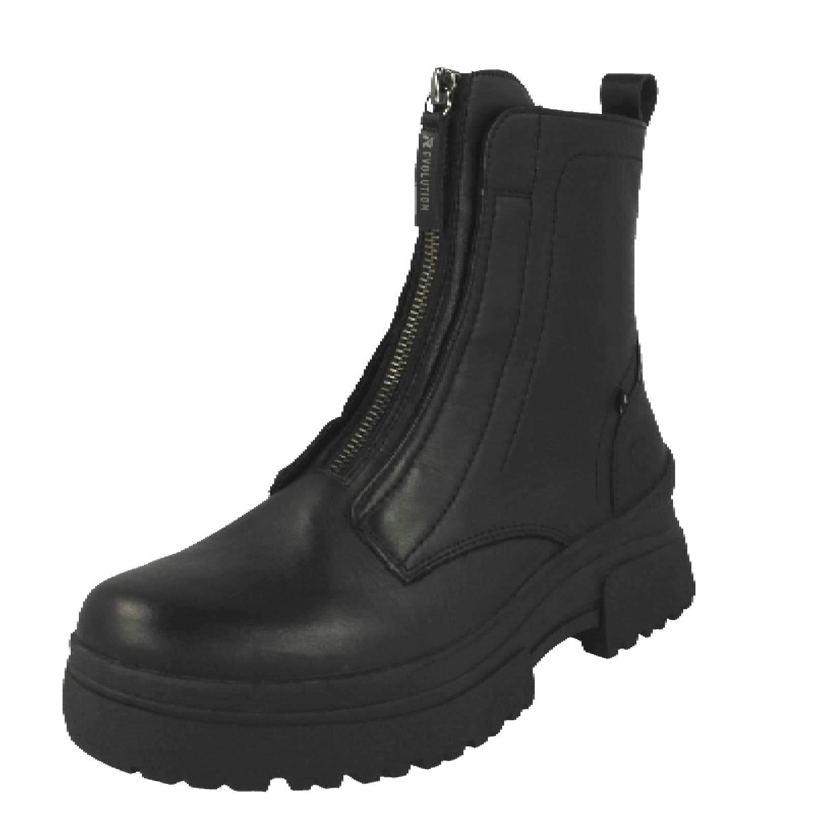 Rieker Women's Black Zip Up Boots W0375 - Uk 6.5