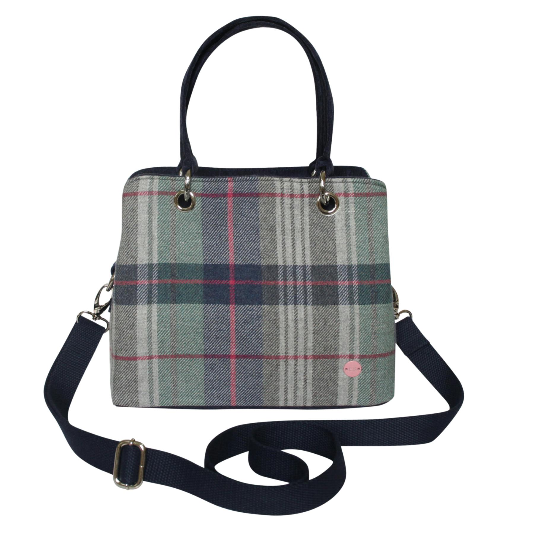 Earth Squared Blue Camille Tweed Shoulder Bag - One Size - Multi - Tweed
