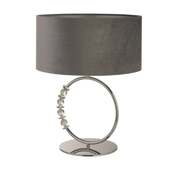 Rackhams Grey Bianca Polished Chrome & Table Lamp