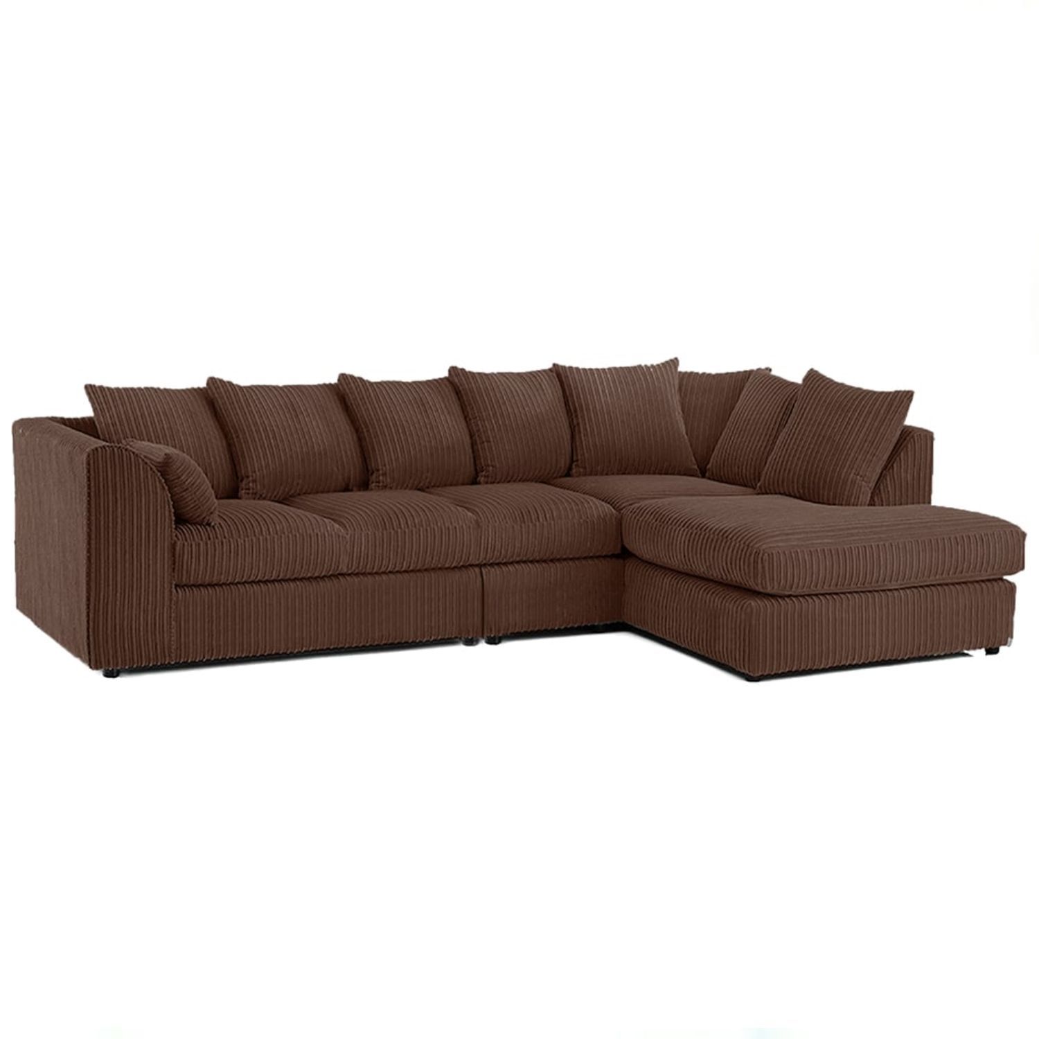 Rackhams Luxury Jumbo Cord Extra Large Corner Right Hand Sofa - Chocolate