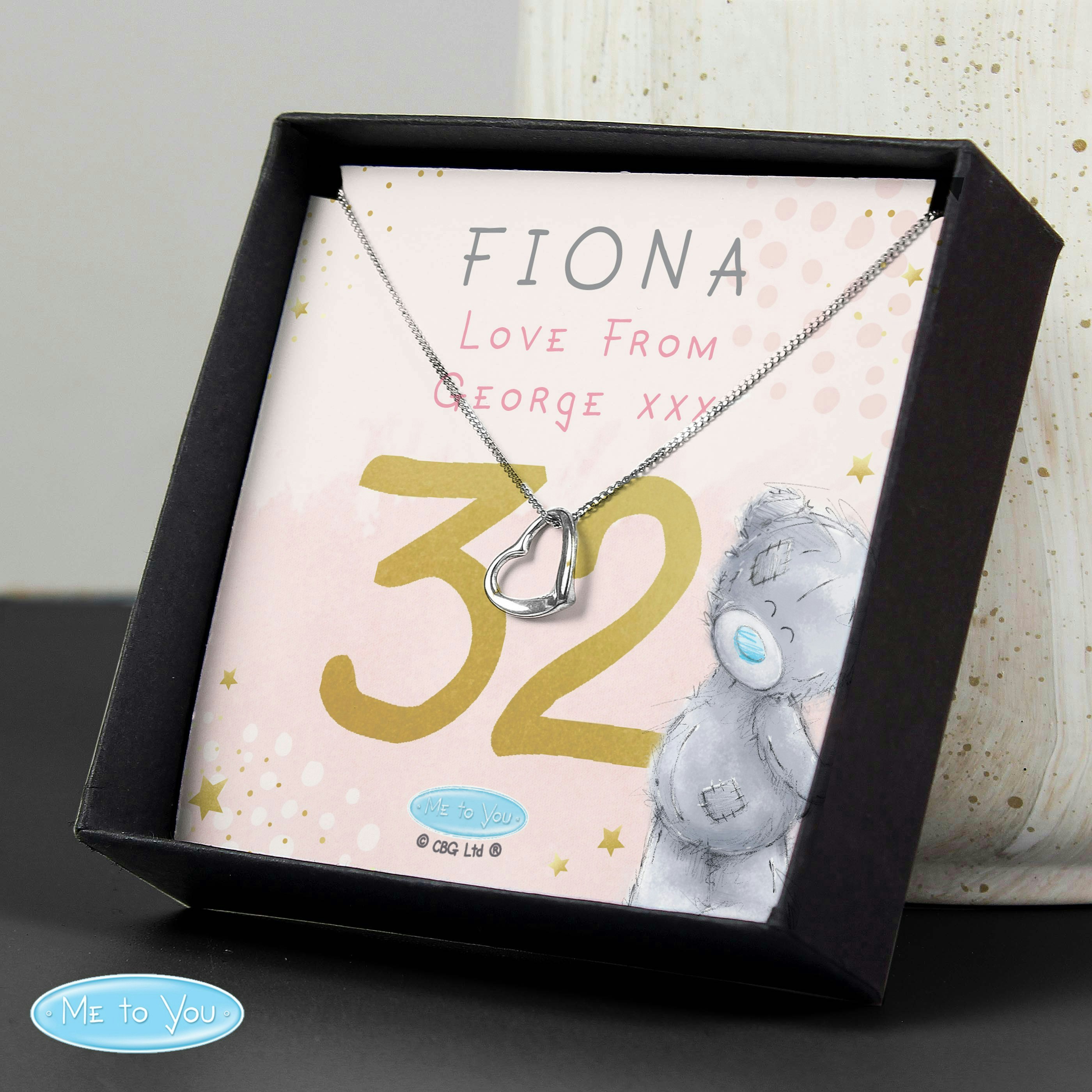 Personalised Memento Company Silver Personalised Me To You Sparkle & Shine Birthday Sentiment Tone Necklace And Box