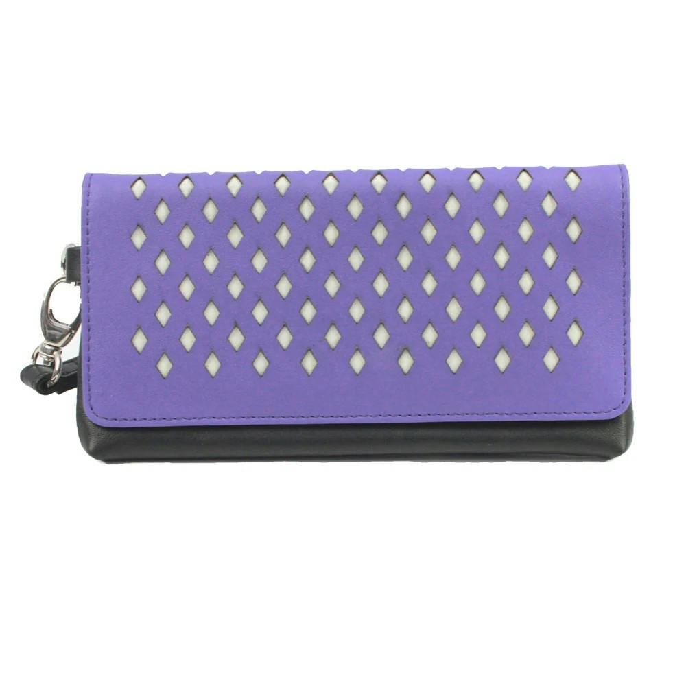 Eastern Counties Leather Black/Purple Nina Leather Purse - One Size - 100% Leather