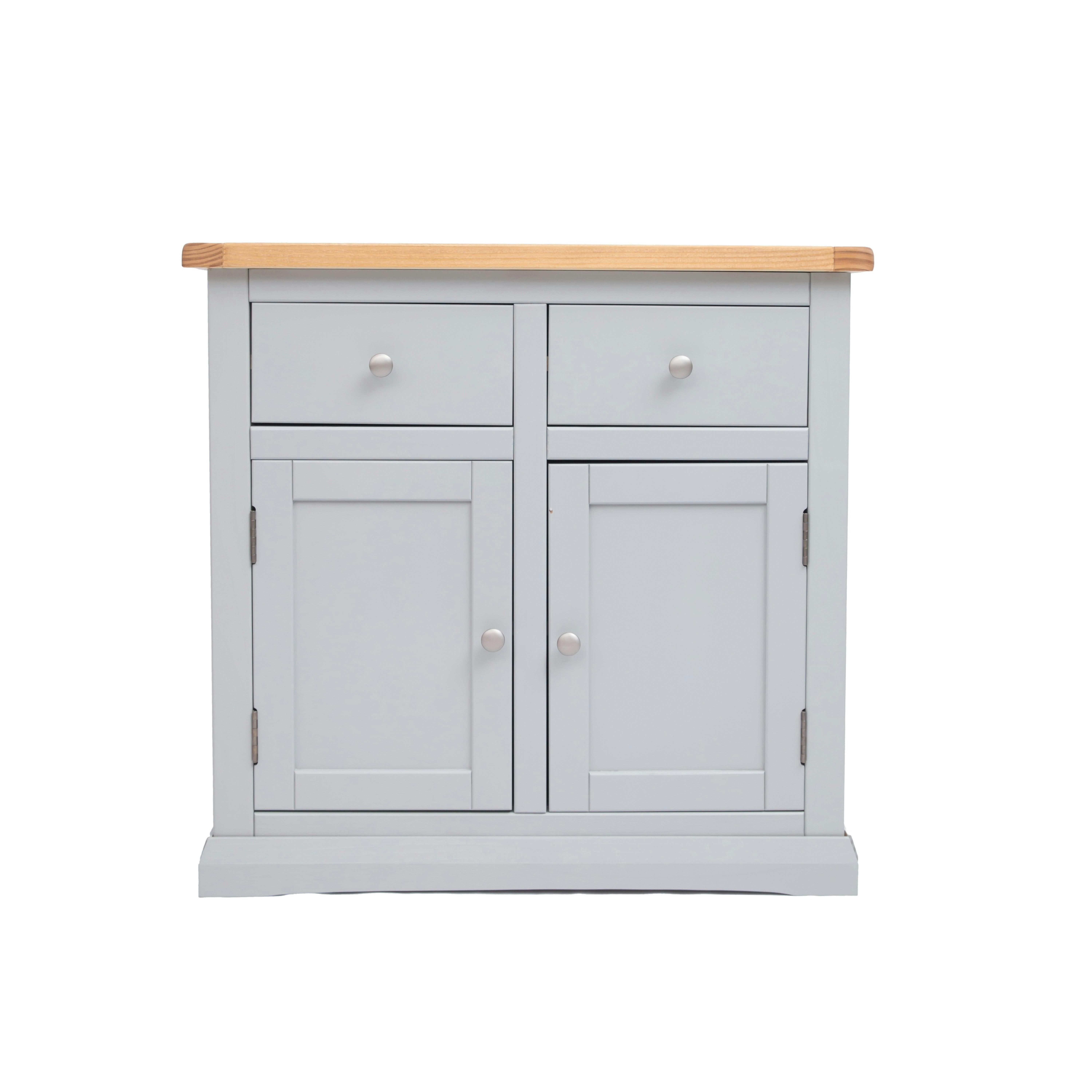 Rackhams Light/Grey Loreo 2 Drawer 2 Door Sideboard Chrome Knob