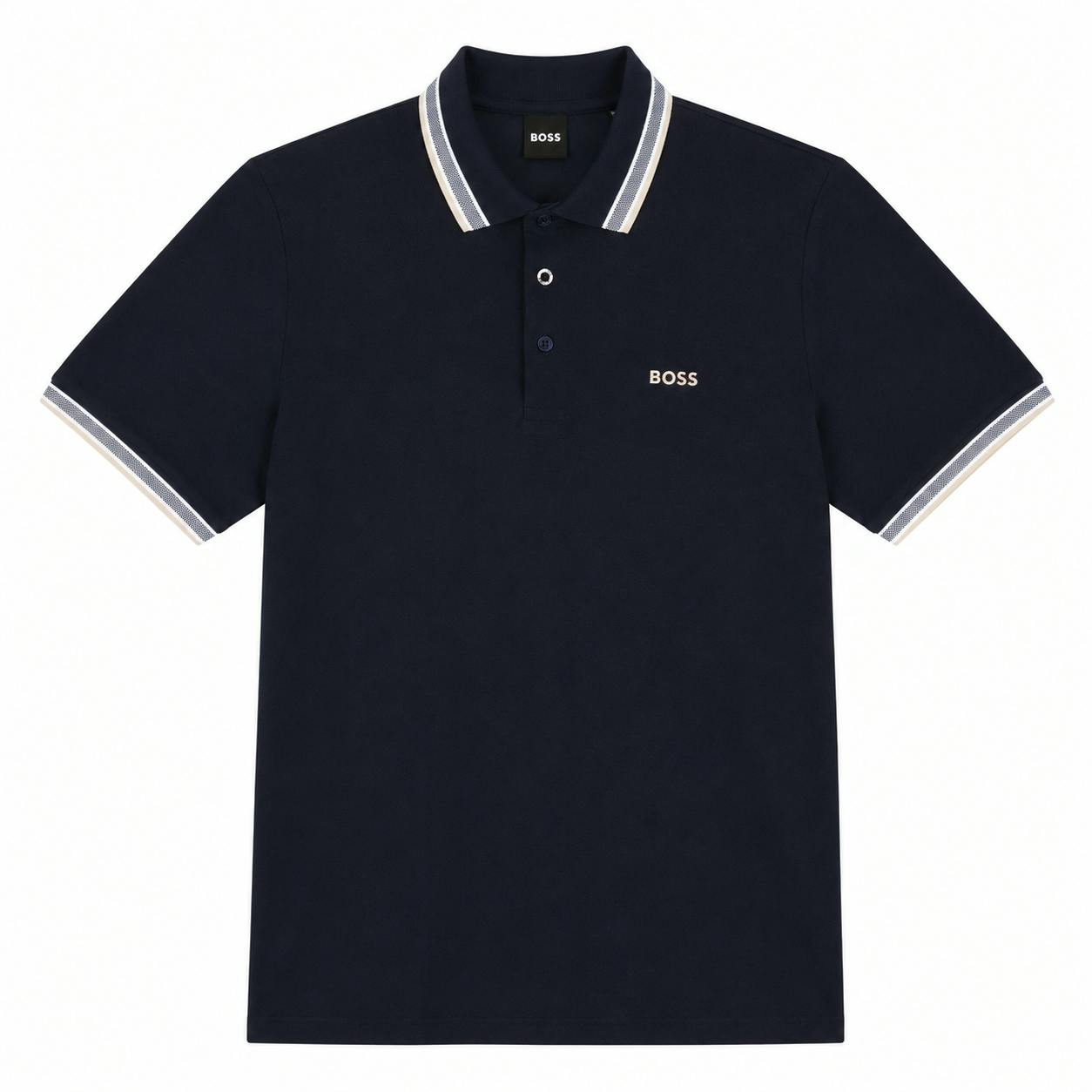 Boss Dark/Blue Paddy Piqué Polo Shirt Navy - M