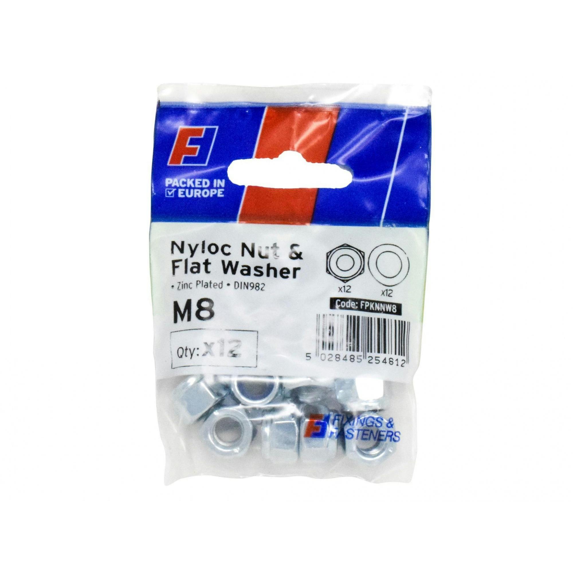 Forgefix Nyloc Nut & Washer, Forgepack - Multi Colour - M8 - Multi Colour