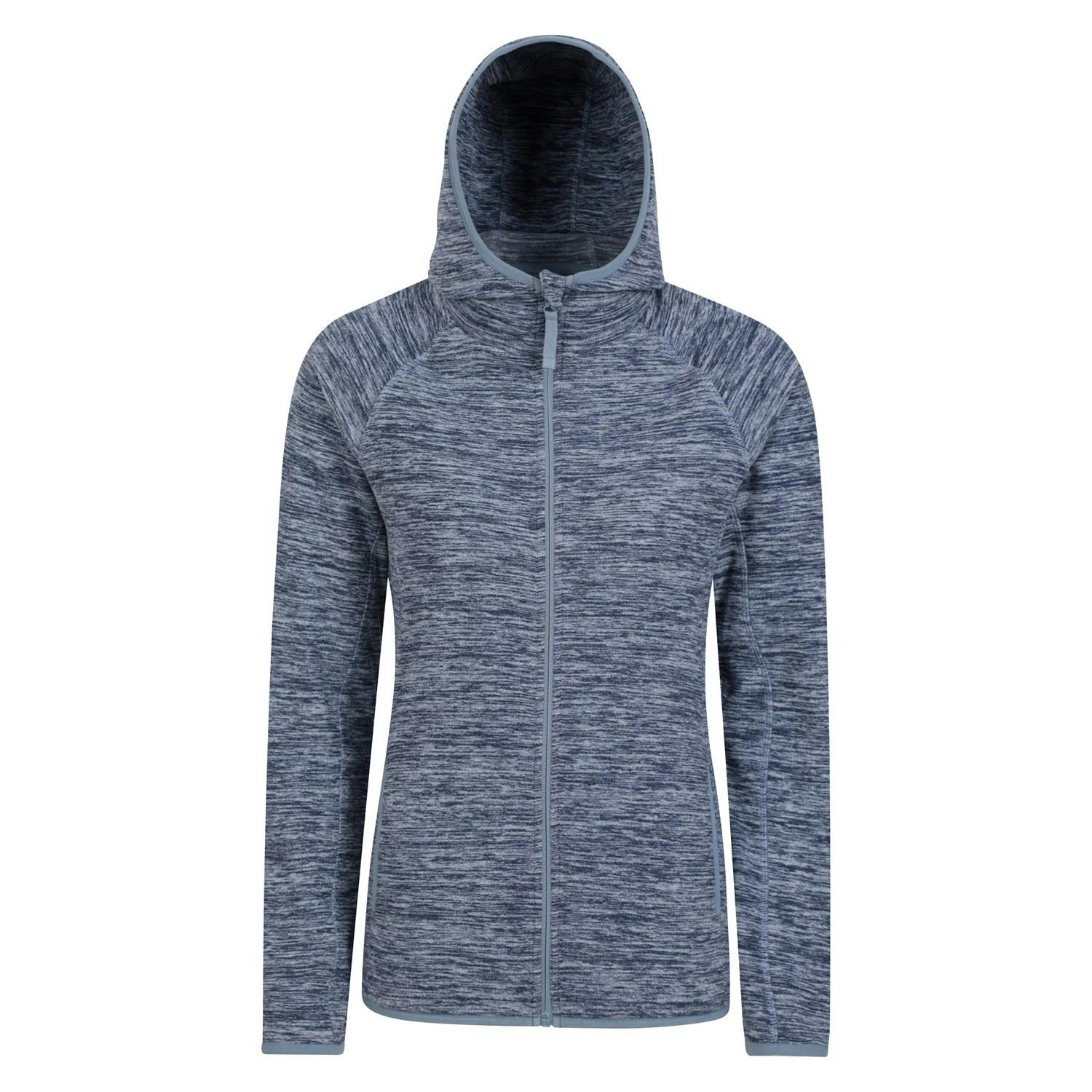 Mountain Warehouse Women's Dark/Blue Lleyn Ii Melange Full Zip Hoodie - 20 Uk - 100% Microfleece