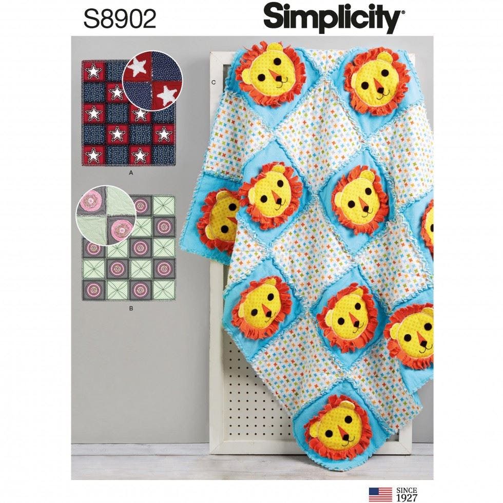 Simplicity Sewing Pattern 8902, Blankets, Quilts For Baby, One Size - Intermediate - One Size