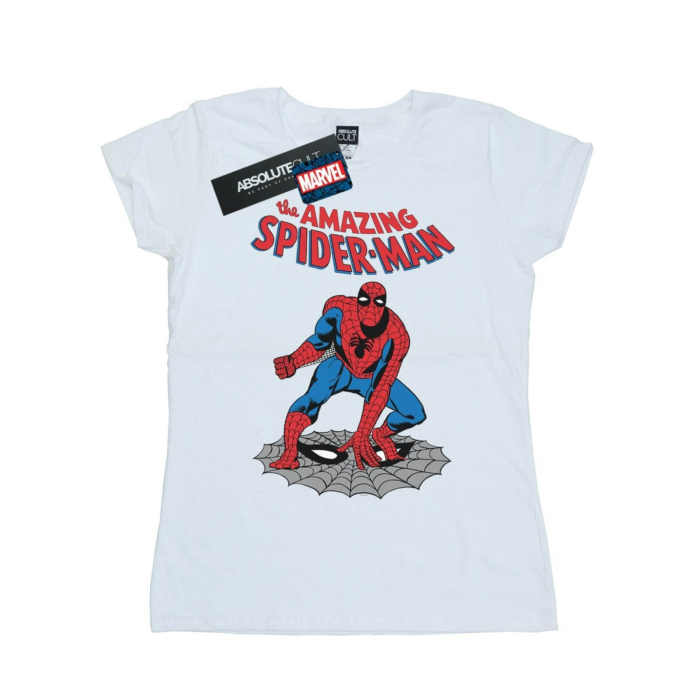 Marvel Women's White The Amazing Spider-Man Cotton T-Shirt - Medium