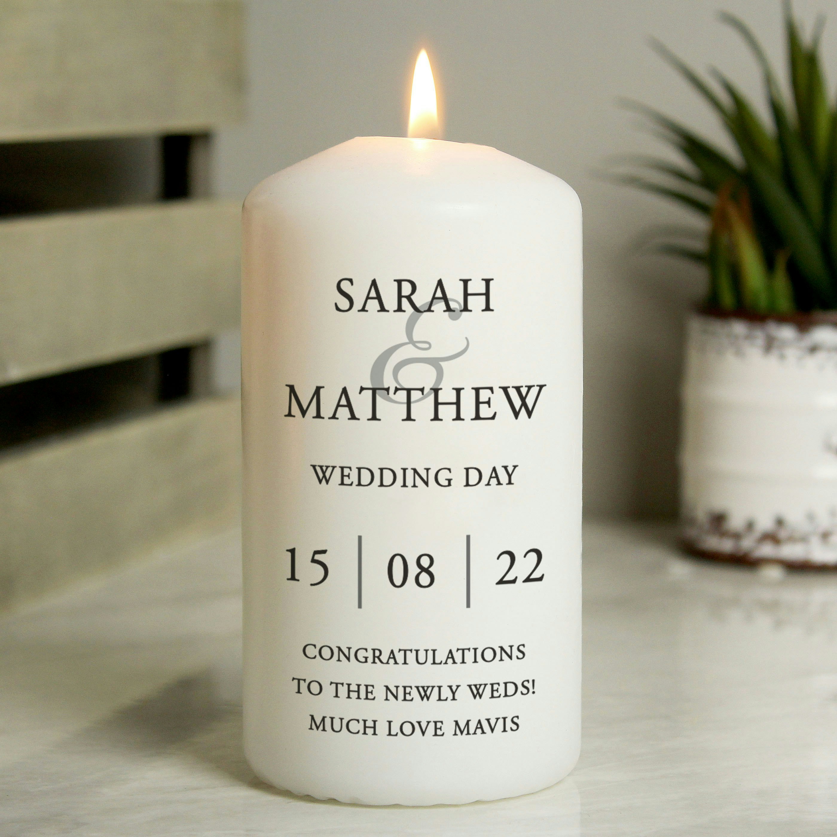 Personalised Memento Company Personalised Couples Pillar Candle