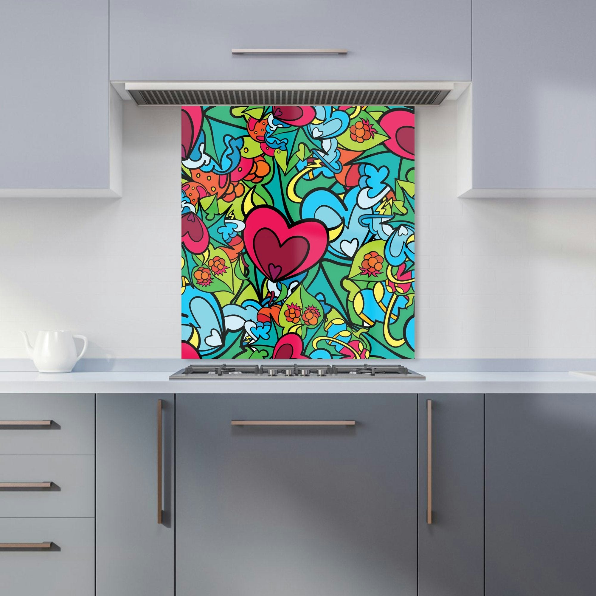 Warren Reed - Designer Hippie Psychedelic Pattern Kitchen Splashback - W600mm X H650mm