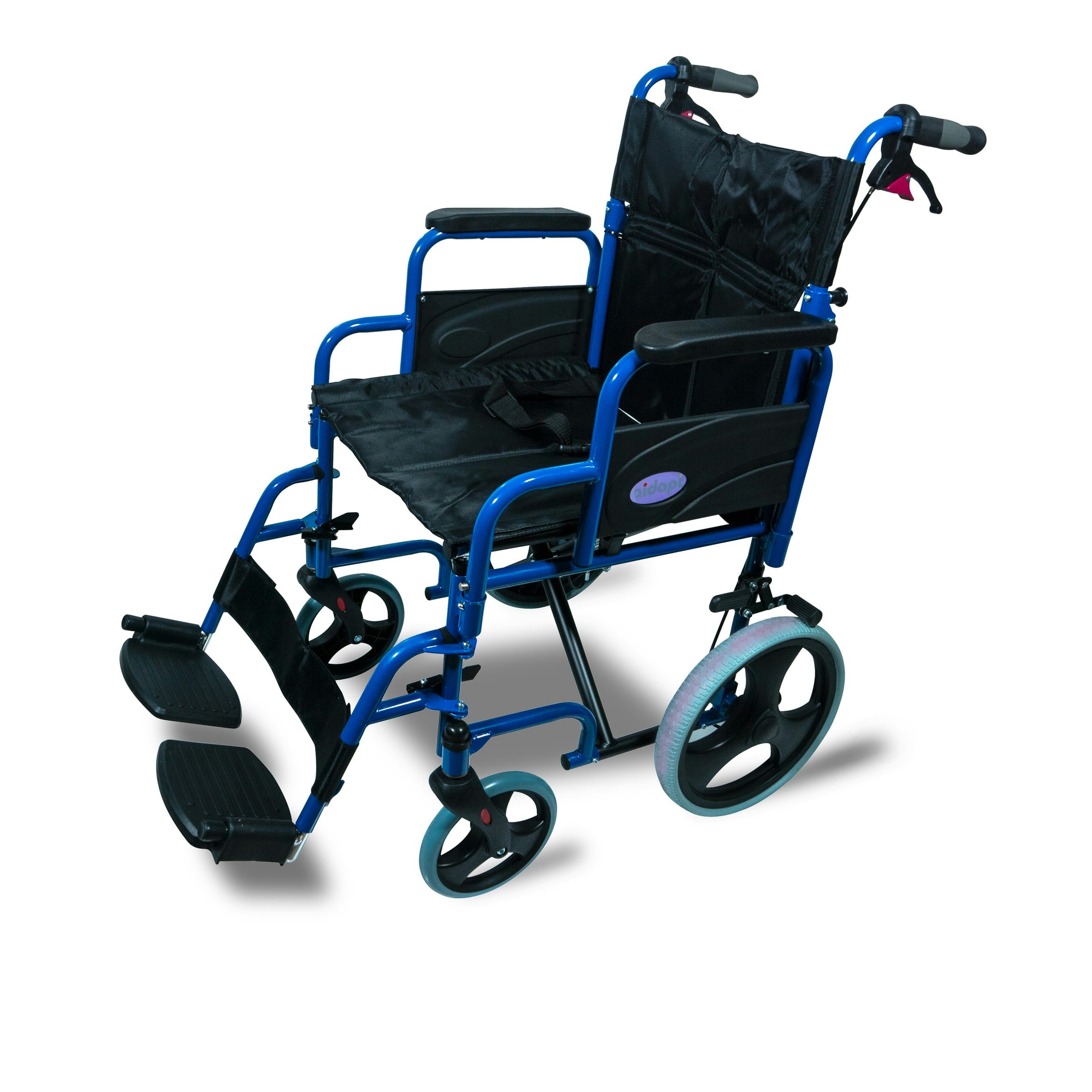 Aidapt Blue Deluxe Attendant Propelled Steel Wheelchair