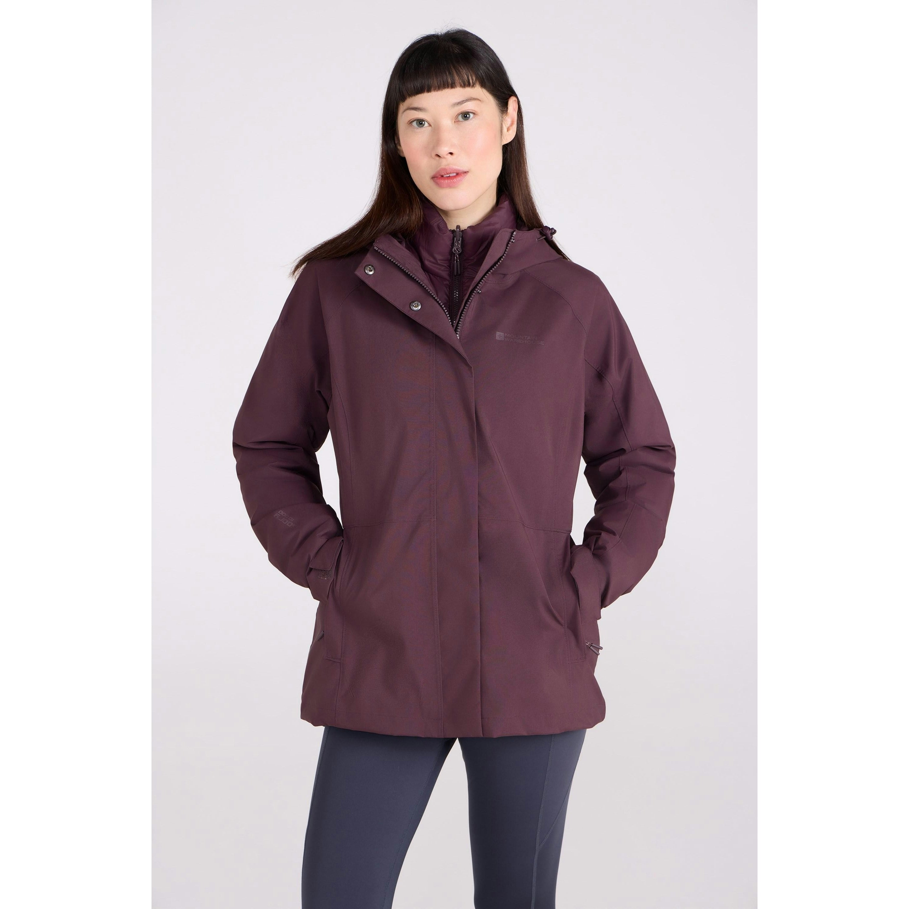 Mountain Warehouse Women's Dark/Burgundy Alaskan 3 In 1 Padded Jacket - 22 Uk - 100% Polyamide