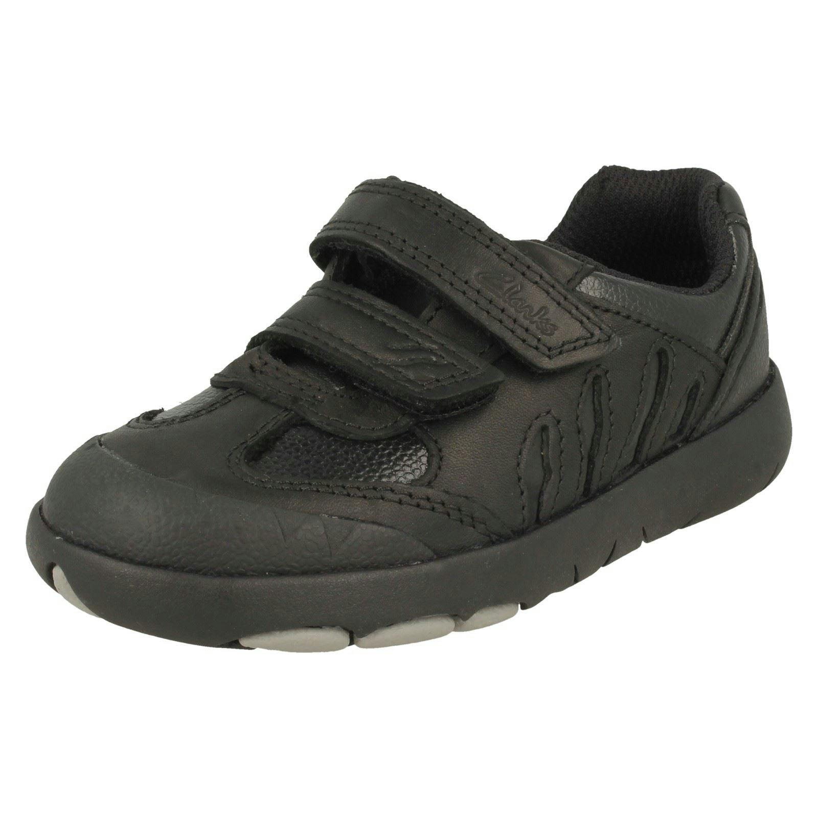 Clarks Boys Black Dinosaur Detailed School Shoes Rex Stride - Leather - Uk 9.5 Child - E