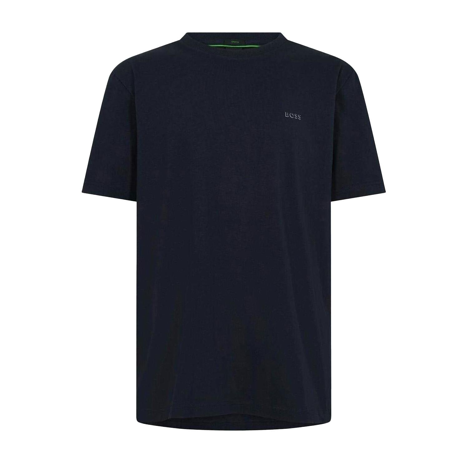 Boss Men's Dark/Blue Logo Regular T-Shirt - L - 100% Mixed