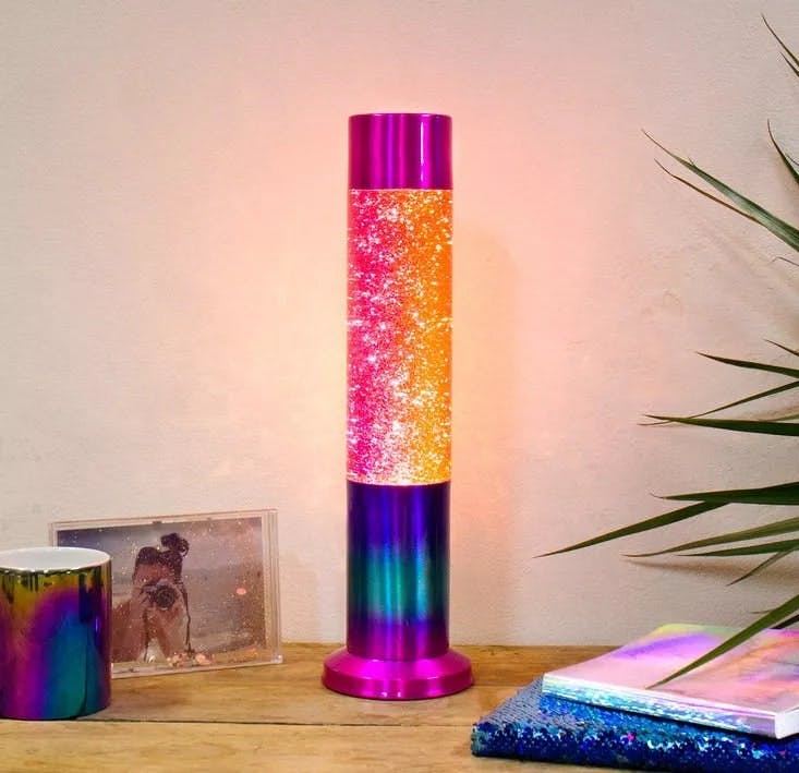 Rackhams Light Glitter Lamp Rainbow