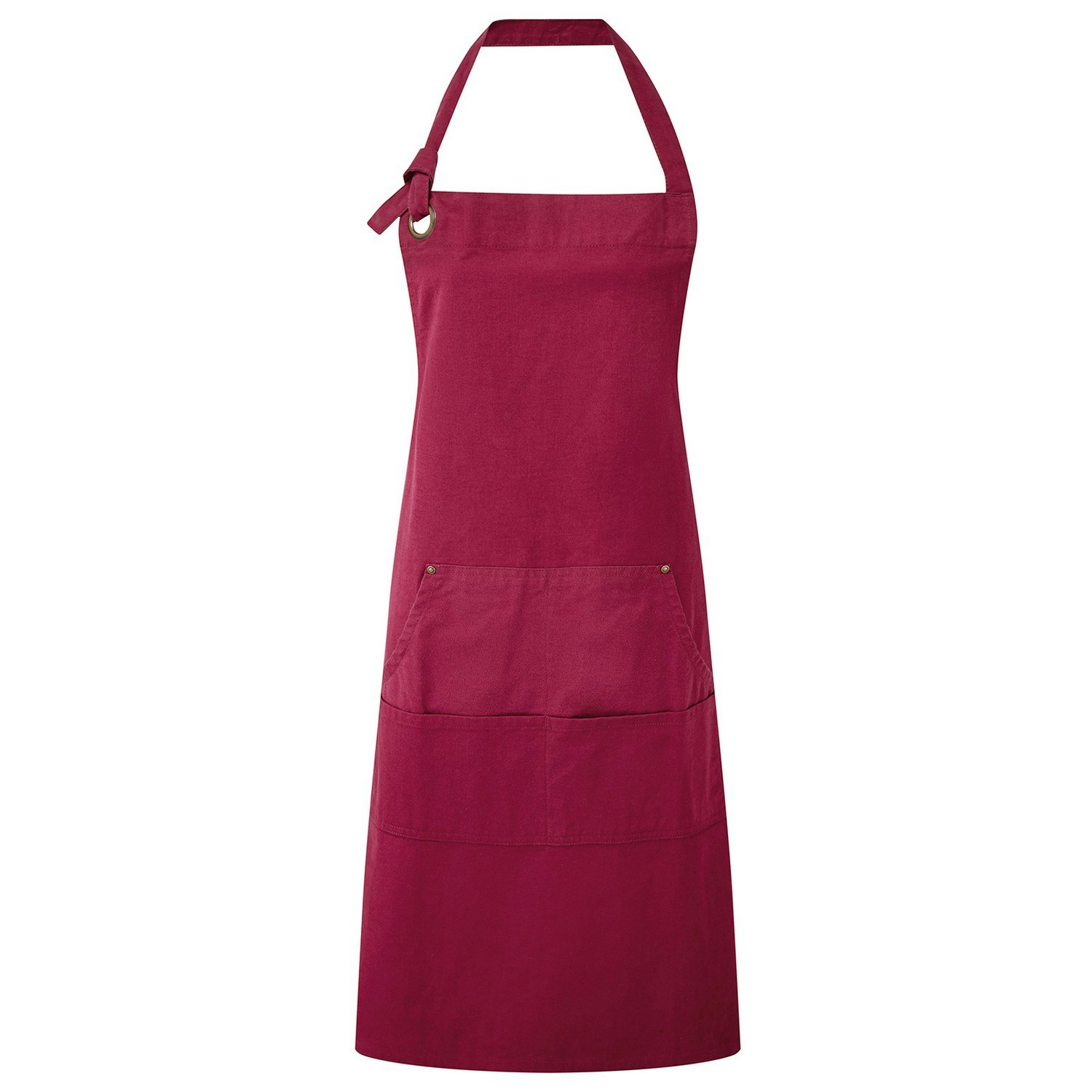 Premier Unisex Adult Cotton Canvas Pocket Apron - Burgundy - Image 3
