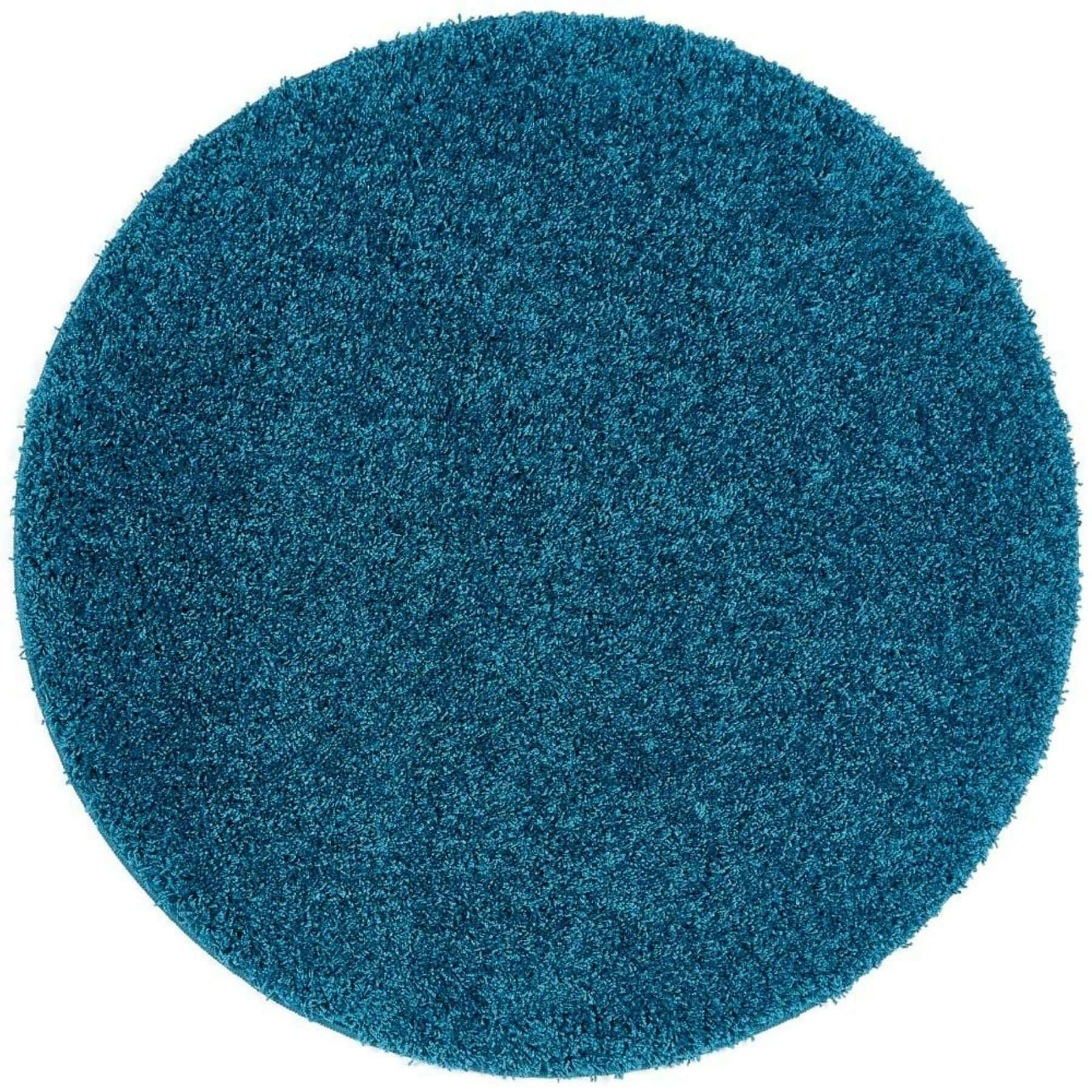 The Rugs Washable Teal Shaggy Rug - Ø 100 Cm