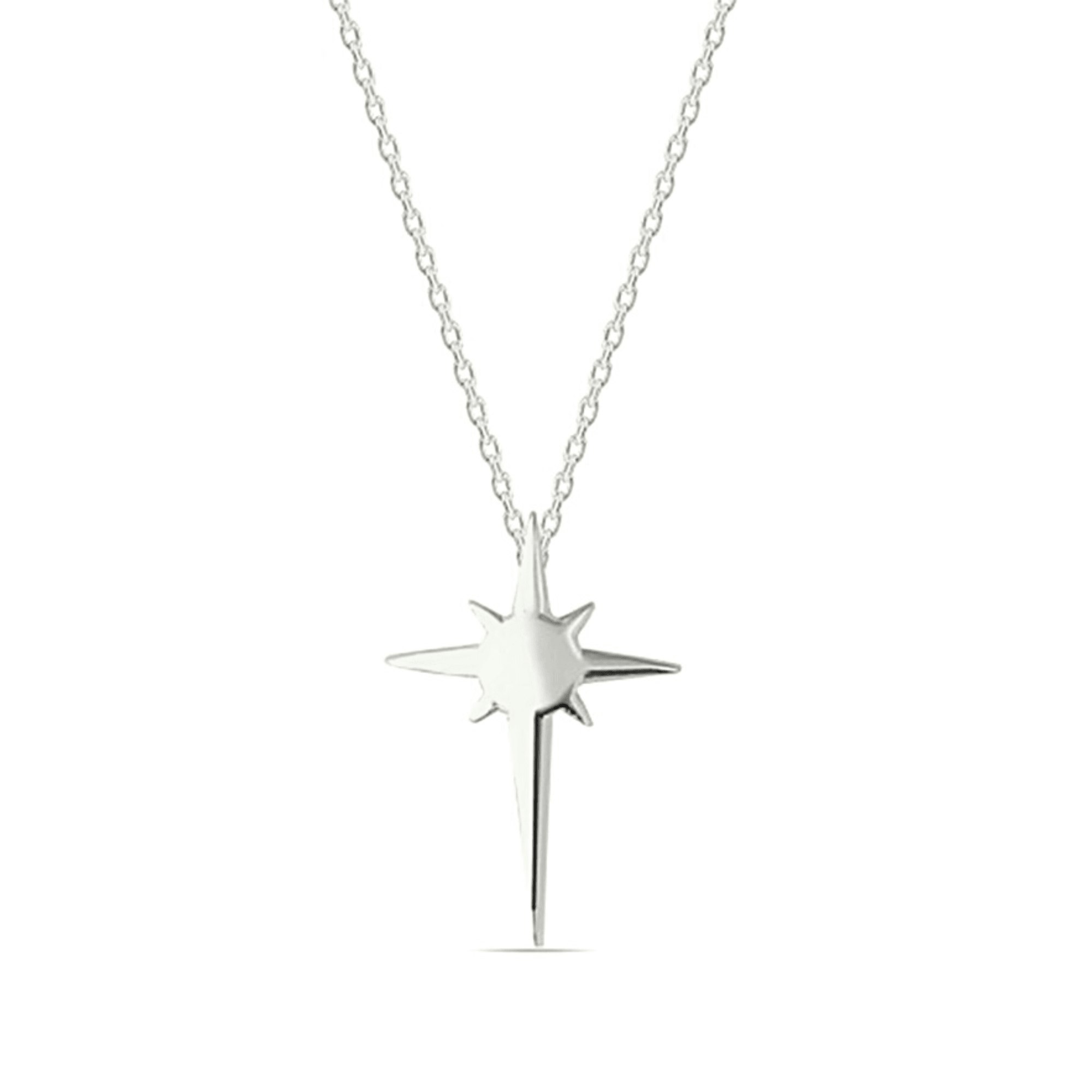 Spero London Silver Single Star Necklace Sterling