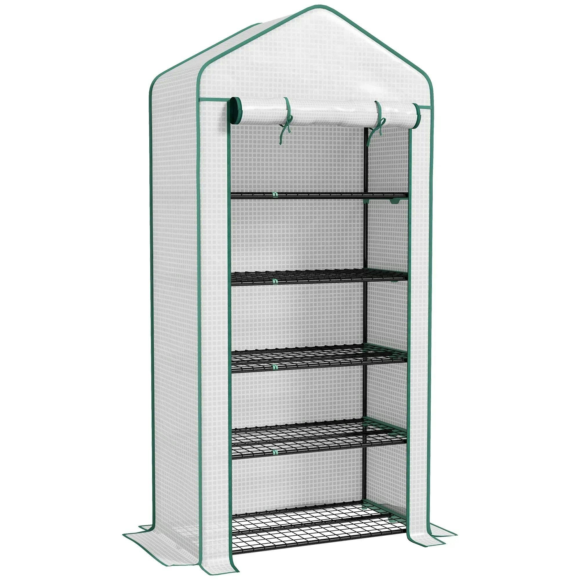 Outsunny Unisex White Widened Mini Greenhouse Tier Green House, 193H X 90W X 49Dcm In Size 5 - Image 7