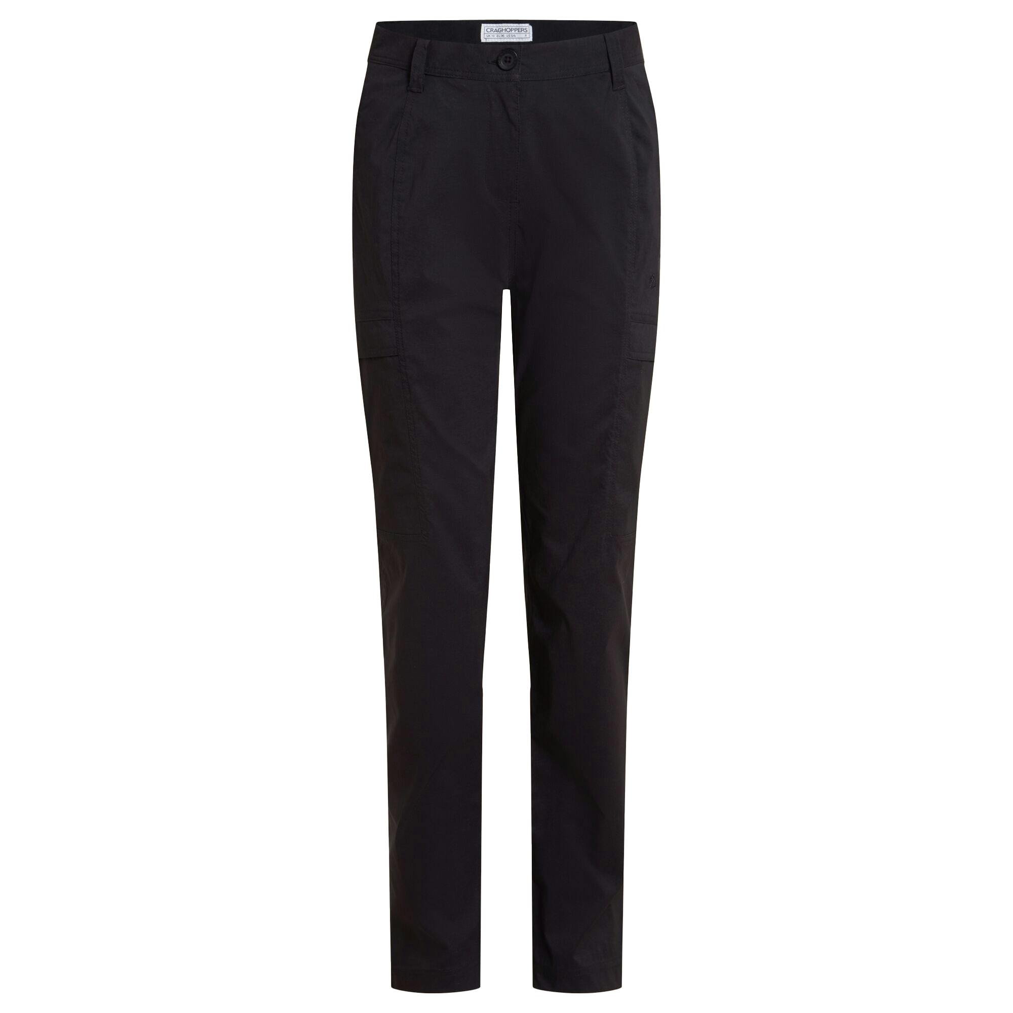 Craghoppers Women's Black Kiwi Pro Cargo Trousers - 24 Uk R - 96% Recycled Nylon Polyamide/4% Elastane