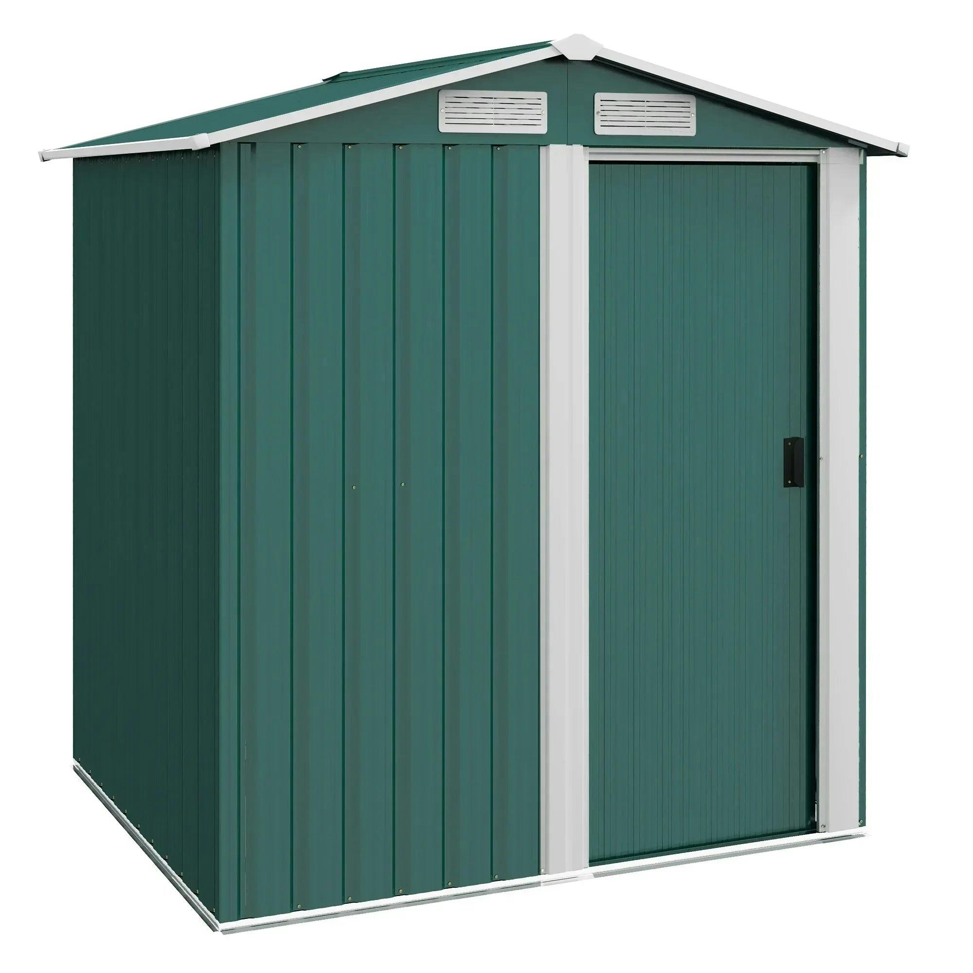 George Green Outsunny 5Ft X 4.3Ft Outdoor Metal Storage Shed With Sliding Door Sloped Roof - Image 6