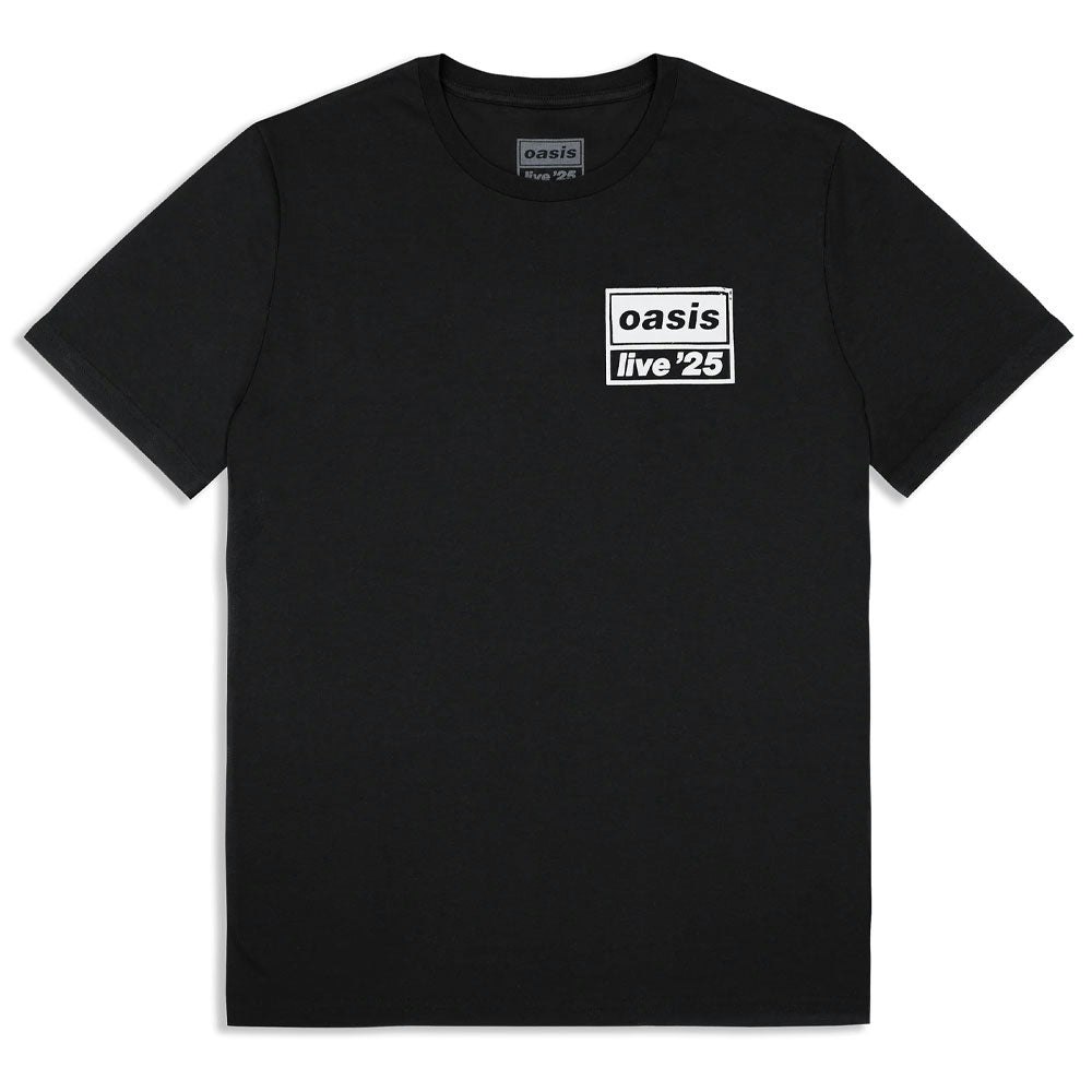 Paradiso Clothing Unisex Black Oasis Live 25 Distressed Lockup Pocket T Shirt - Xs