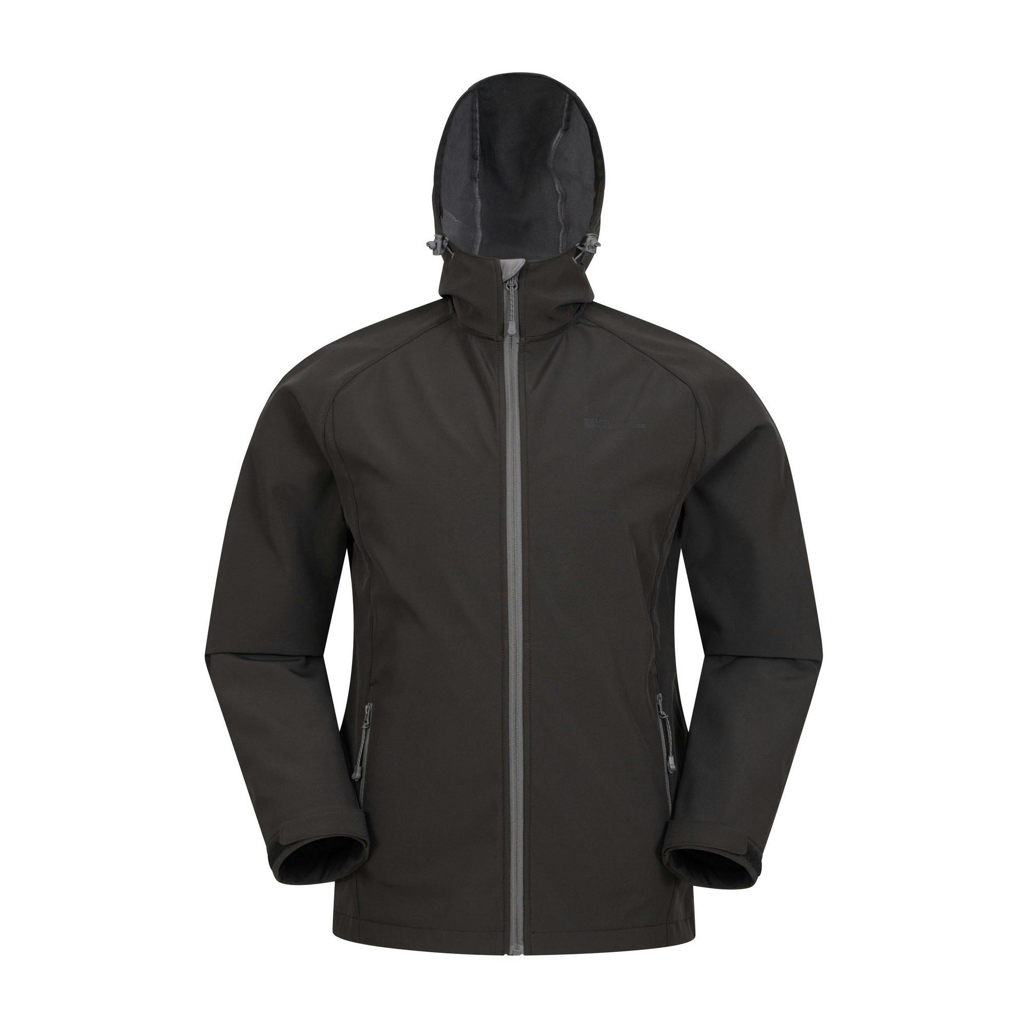 Mountain Warehouse Men's Black Exodus Waterproof Soft Shell Jacket - 4XL - 93% Polyester/7% Elastane