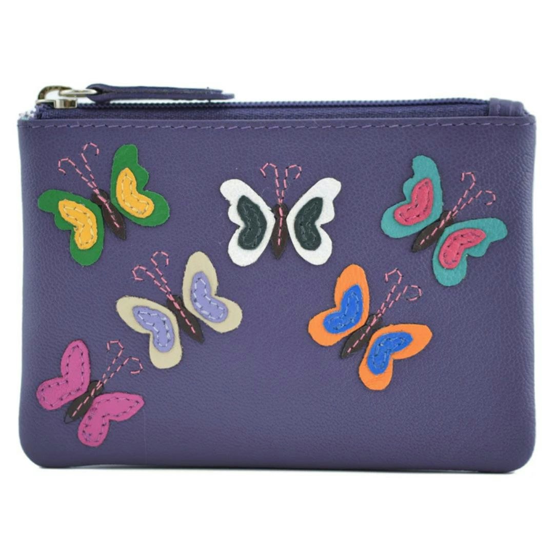 Mala Leather Purple Juno Butterfly Leather Rfid Coin Purse