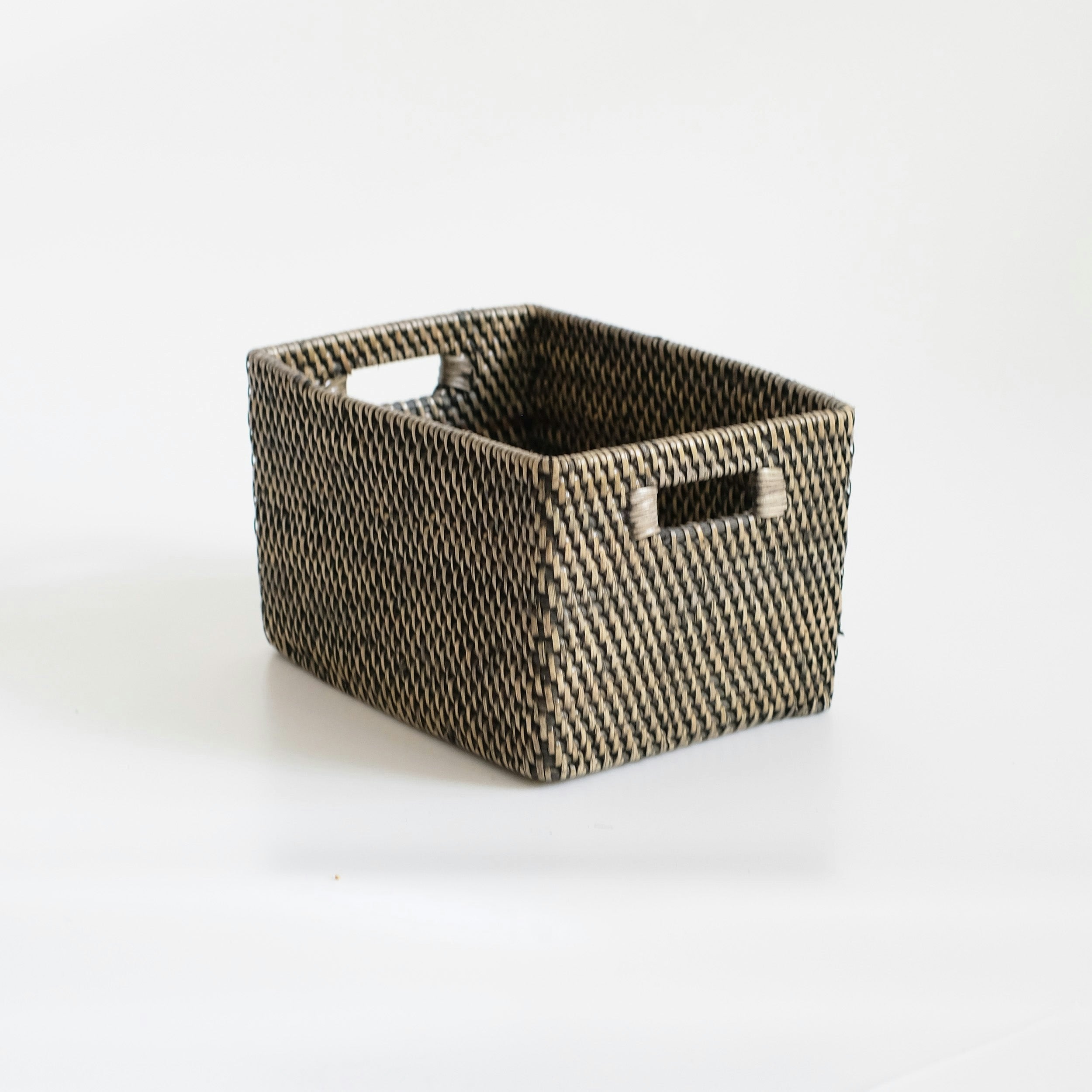 Rackhams Black Colourful Rattan Storage Baskets In 4 Colours - Short - Wash - One